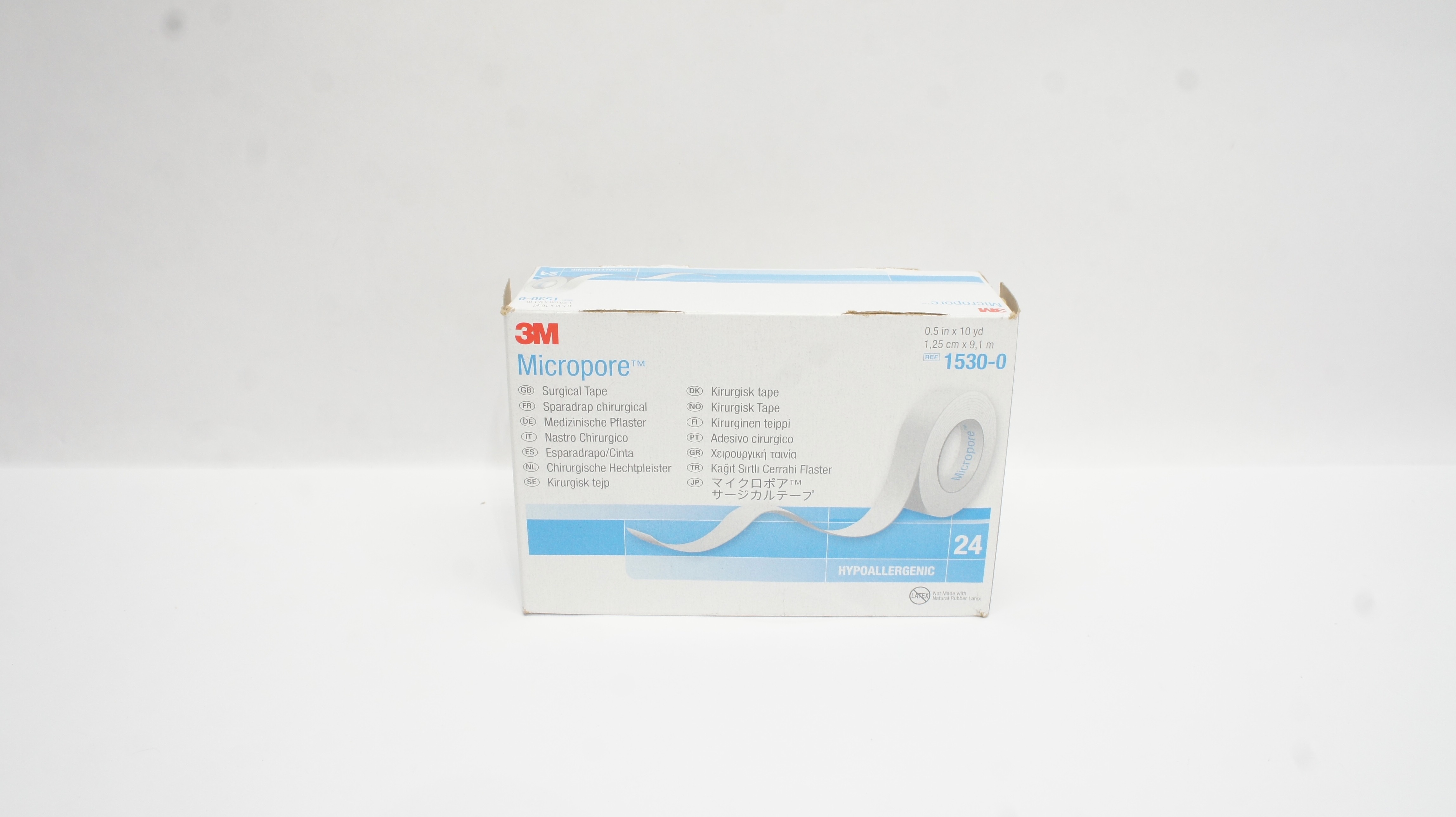 3M 1530-0 Micropore Surgical Tape 0.5inch x 10yd - Box of 24