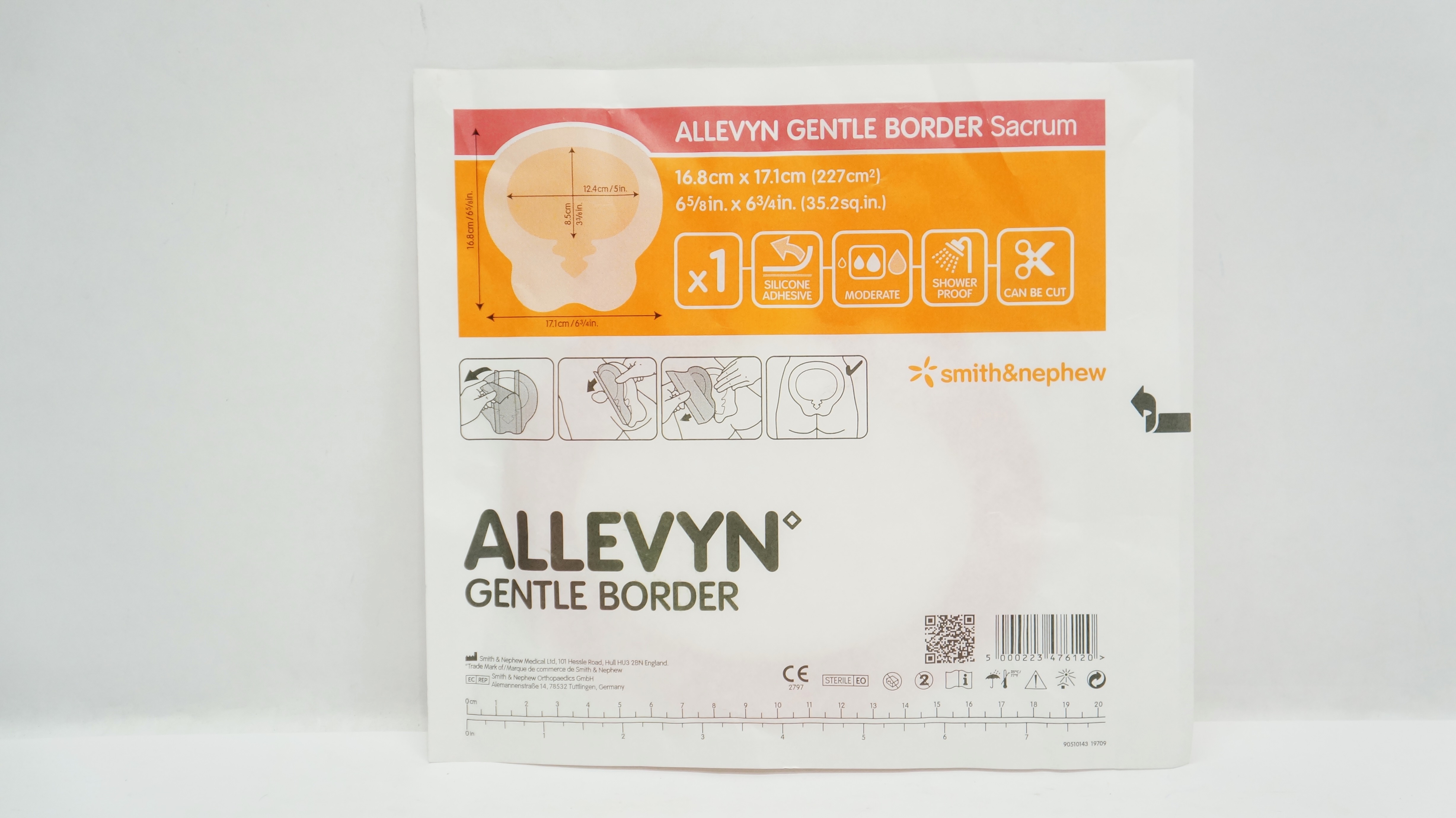 Smith&Nephew 66800898 Allevyn Gentle Border Sacrum 6-5/8inch x 6-3/4inch