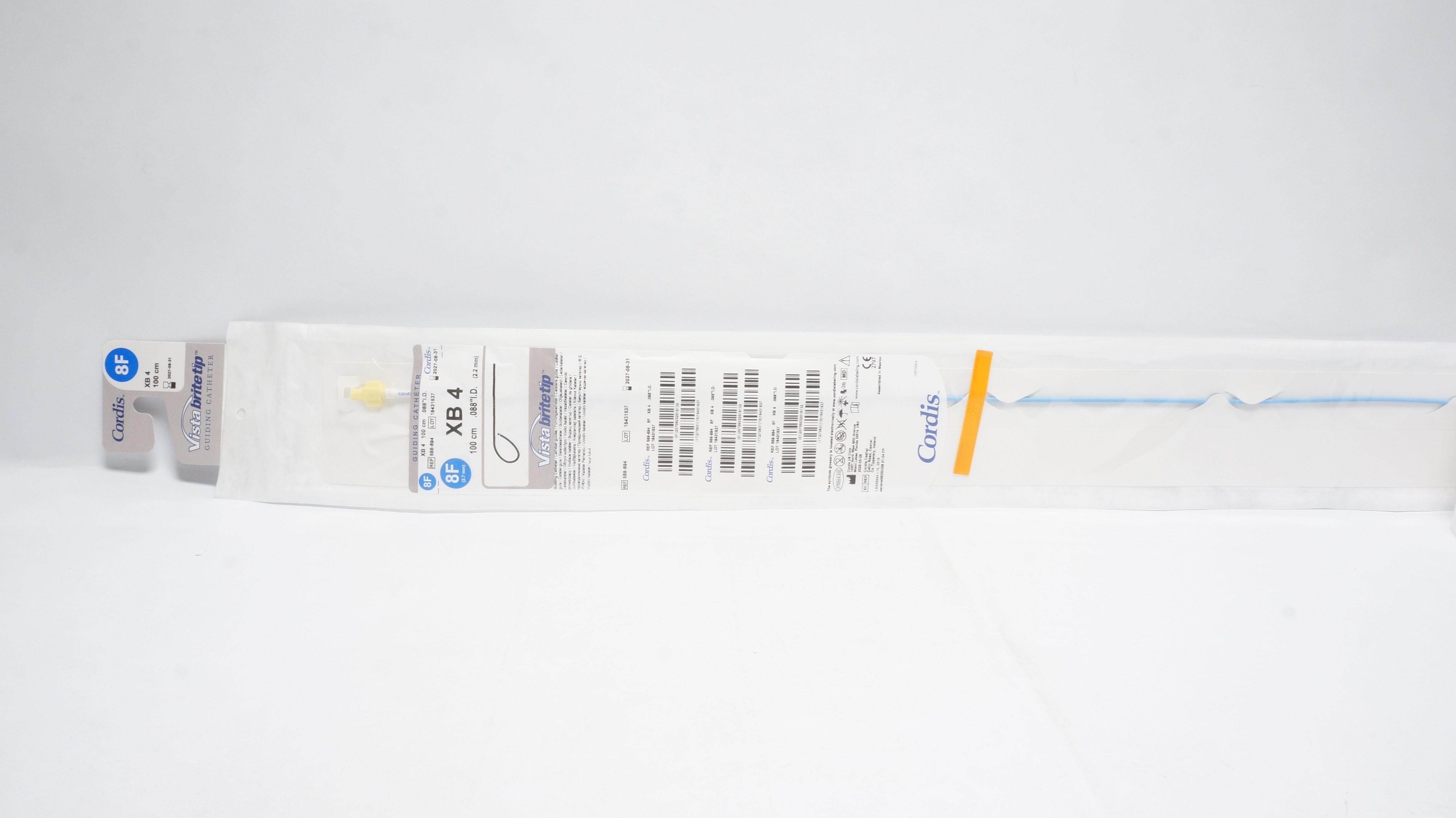 Cordis 588-894 Vista Brite Tip Guiding Cath. XB 4, 8F x 100cm