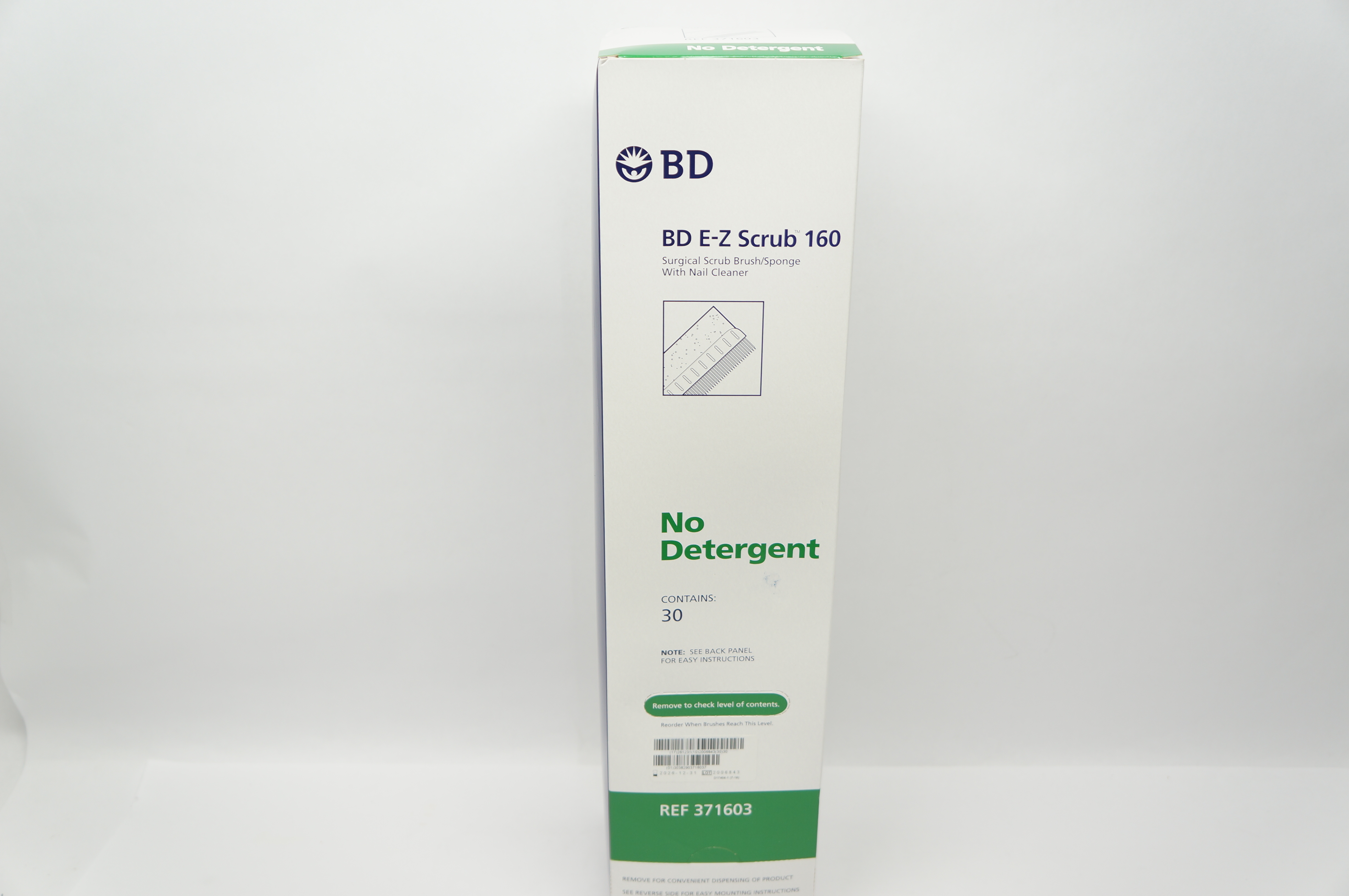 BD 371603  E-Z Scrub 160 Surgical Scrub Brush/Sponge w/Nail Cleaner - Box of 30