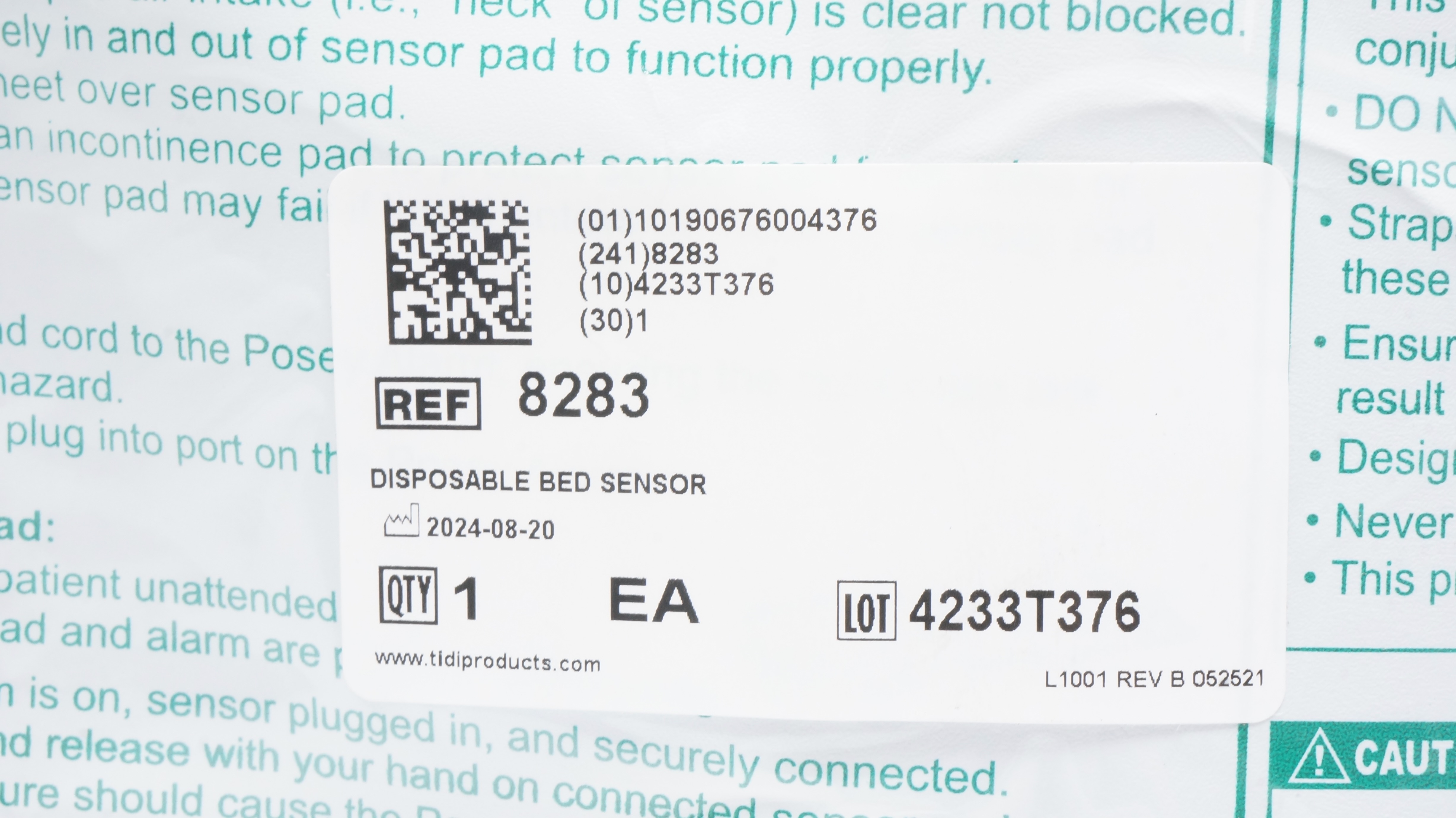 TIDI  8283 Disposable Bed Sensor