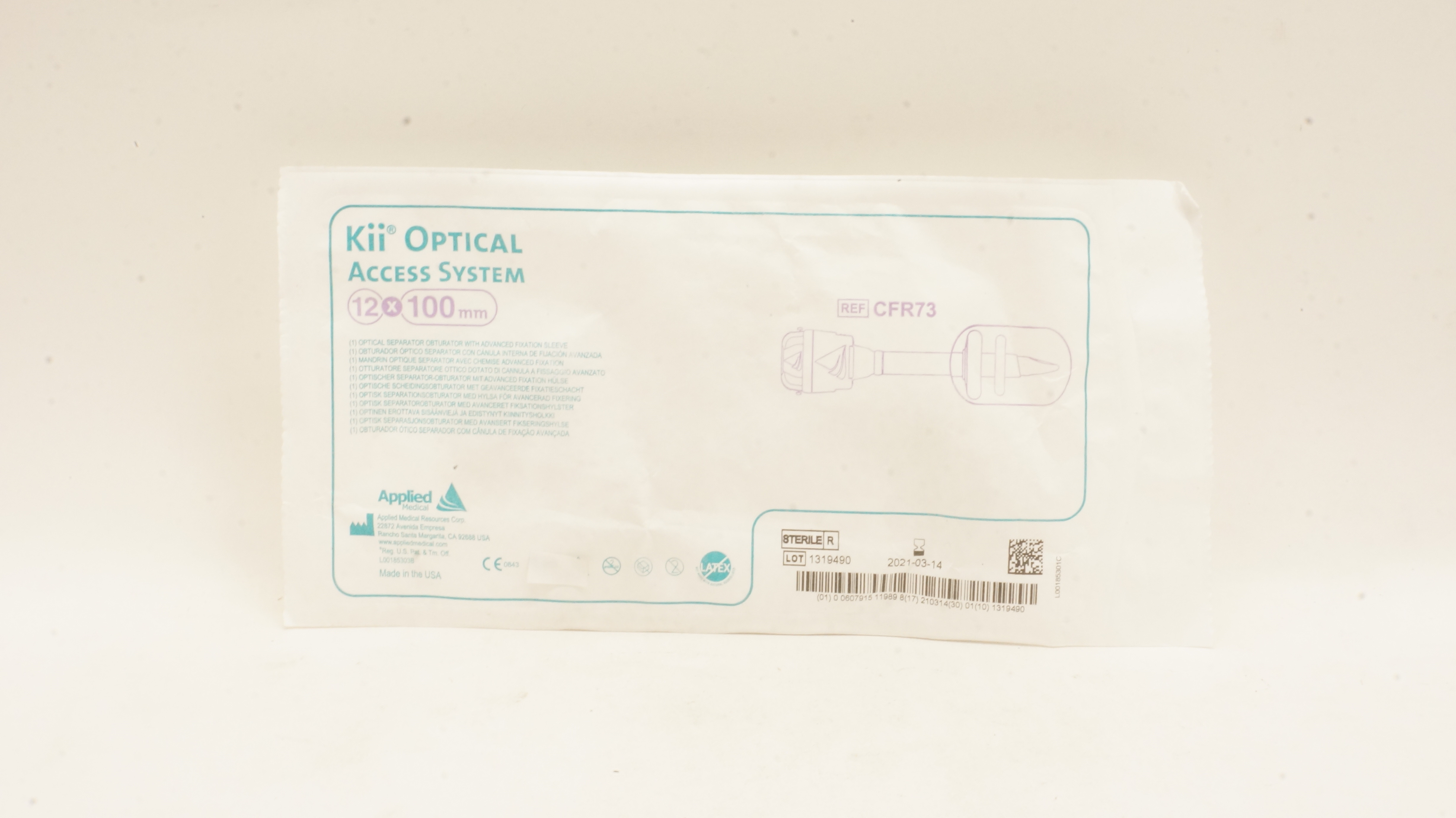 Applied Medical CFR73 Kii Optical Separator Obturator 12 x 100mm (x)