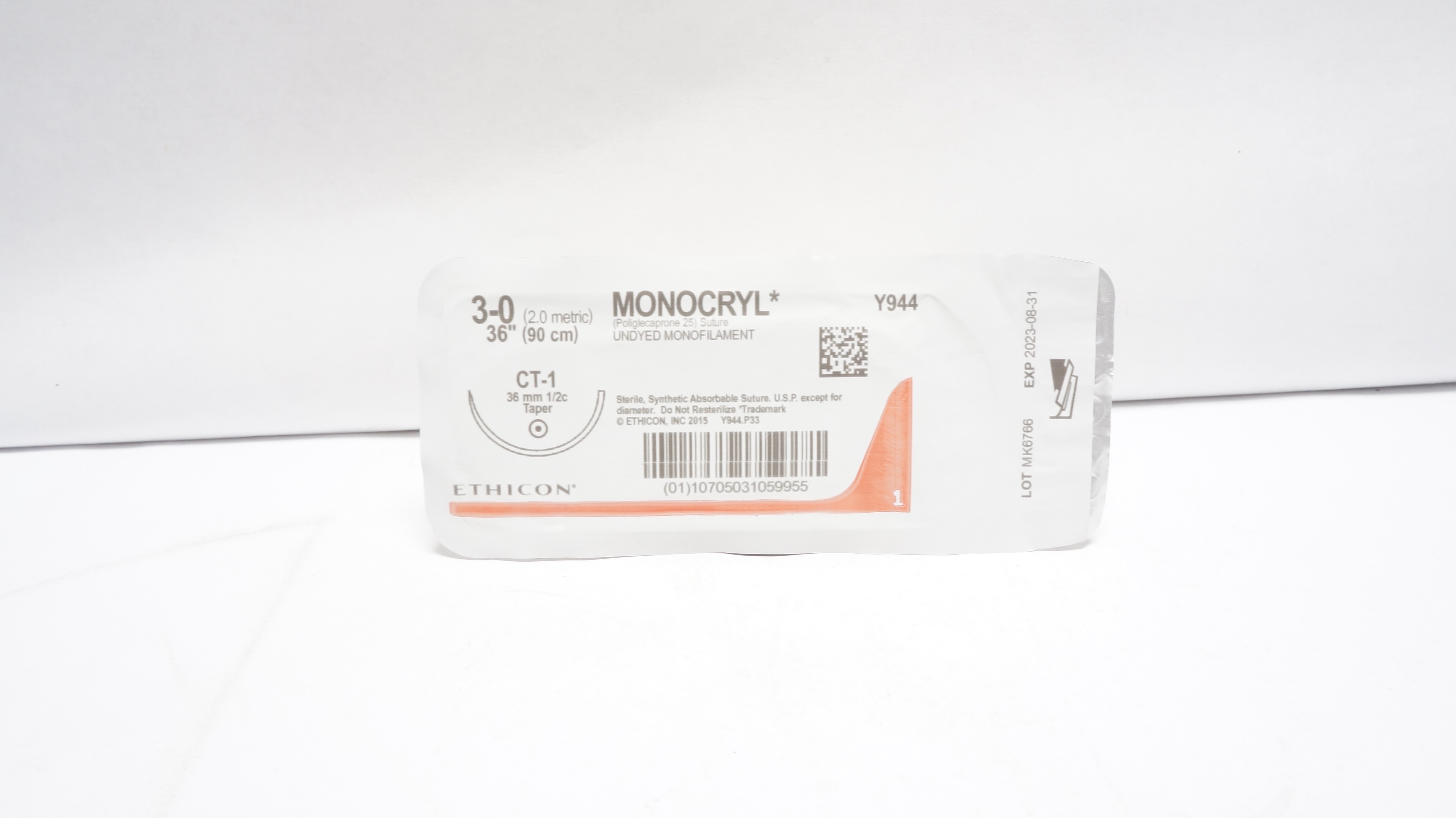 Ethicon Y944 3-0 Monocryl Stre CT-1 36mm 1/2c Taper 36 inch (x)