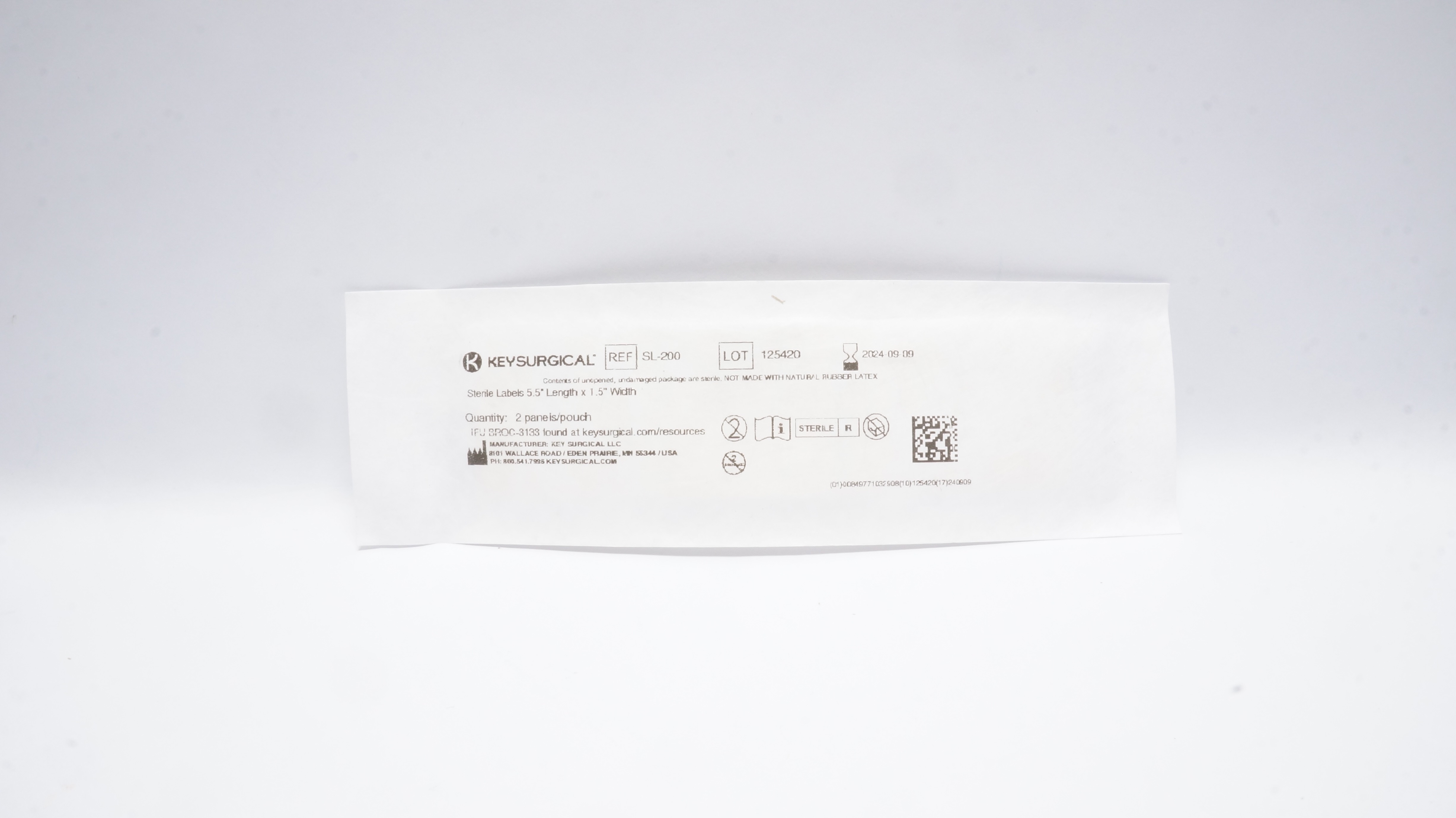 Key Surgical SL-200 Sterile Labels 5.5In x 1.5In (x) - Pack of 2