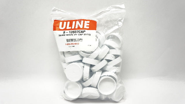 Uline S-13507CAP 38/400 White PP Cap - Pack of 60