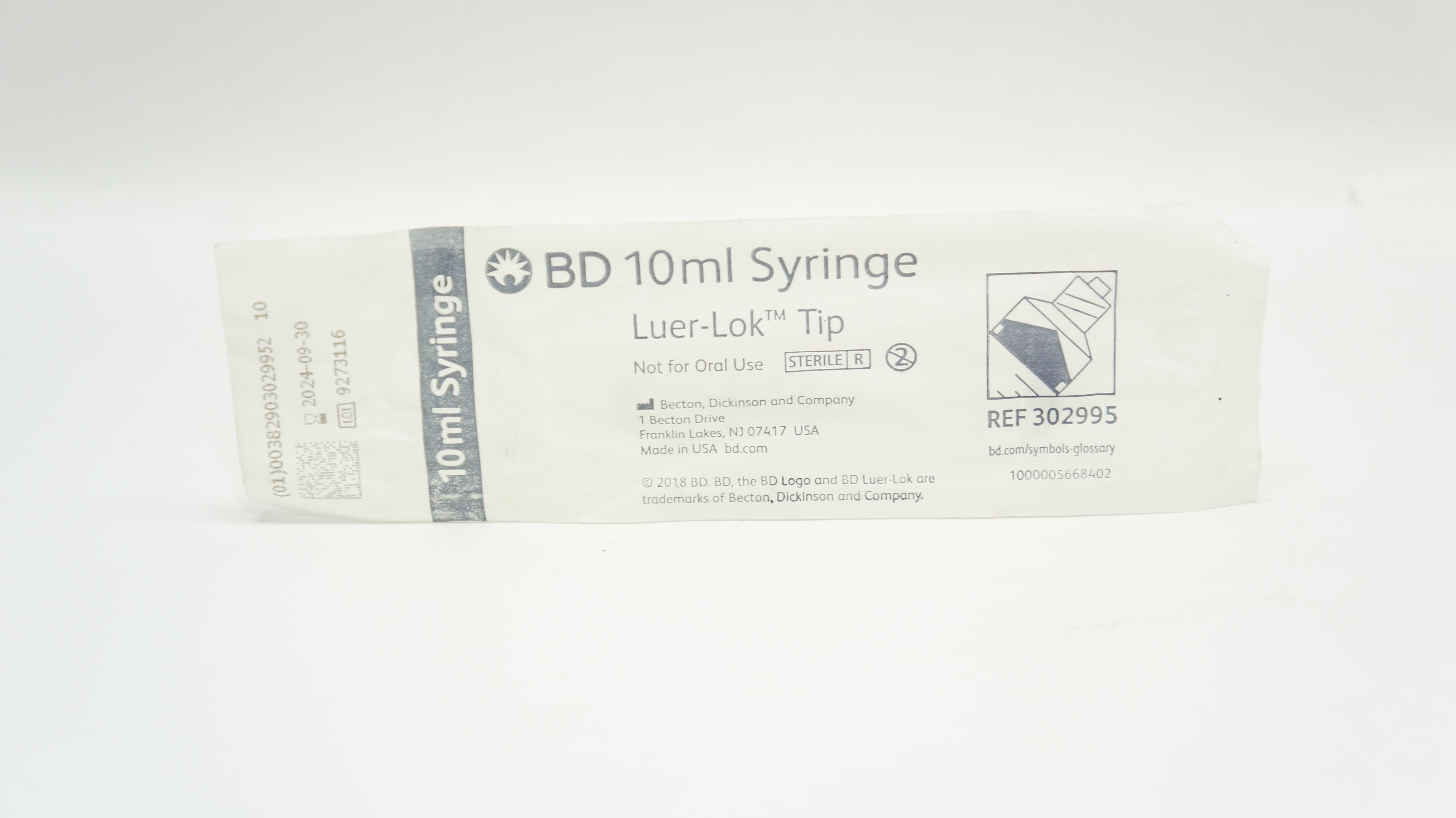 BD 302995 10ml Syringe Luer-Lok Tip
