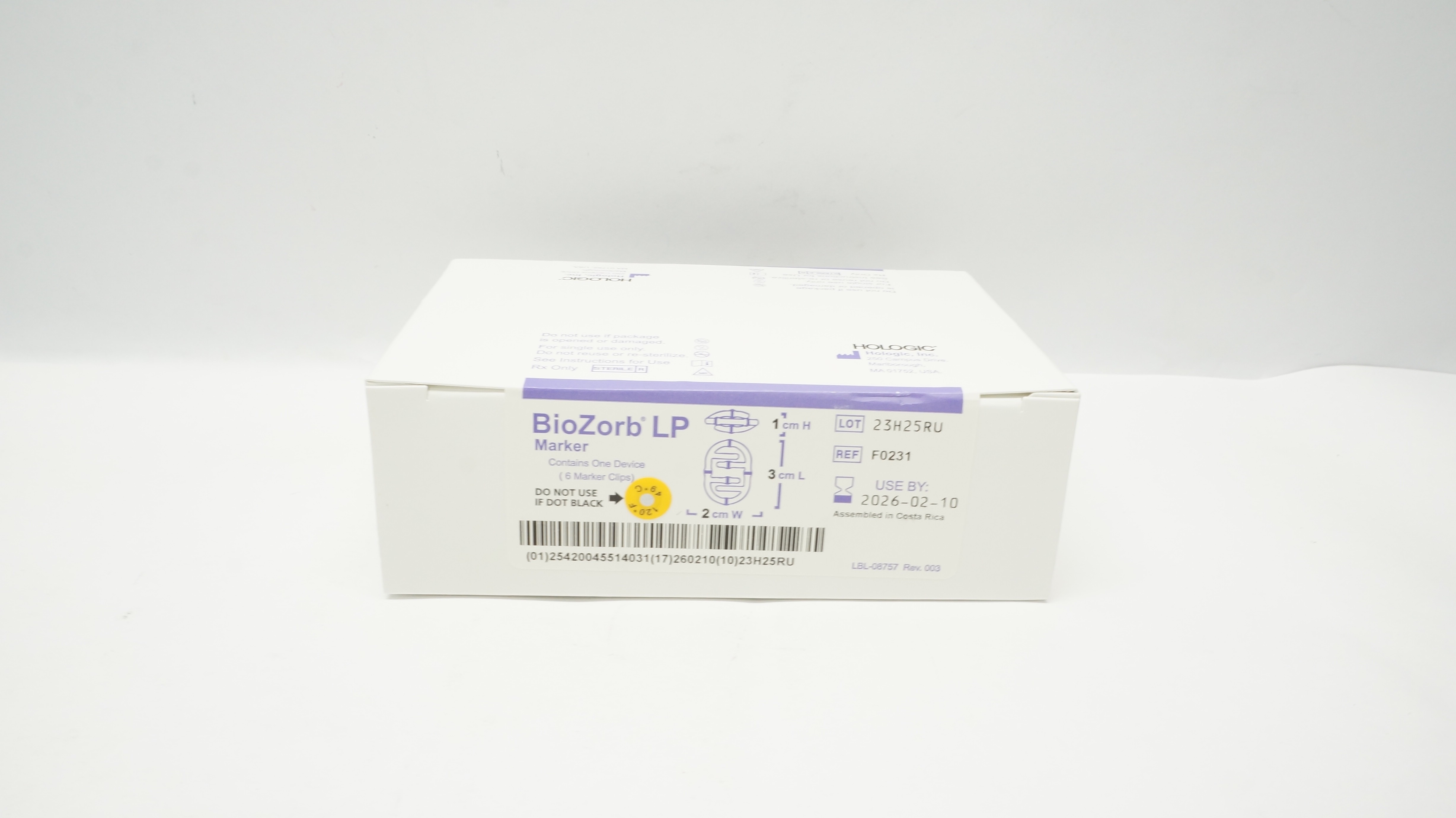 Focal Therapeutics F0231 Biozorb LP Marker Device 6 Clips, 1 cm x 3 cm x 2 cm