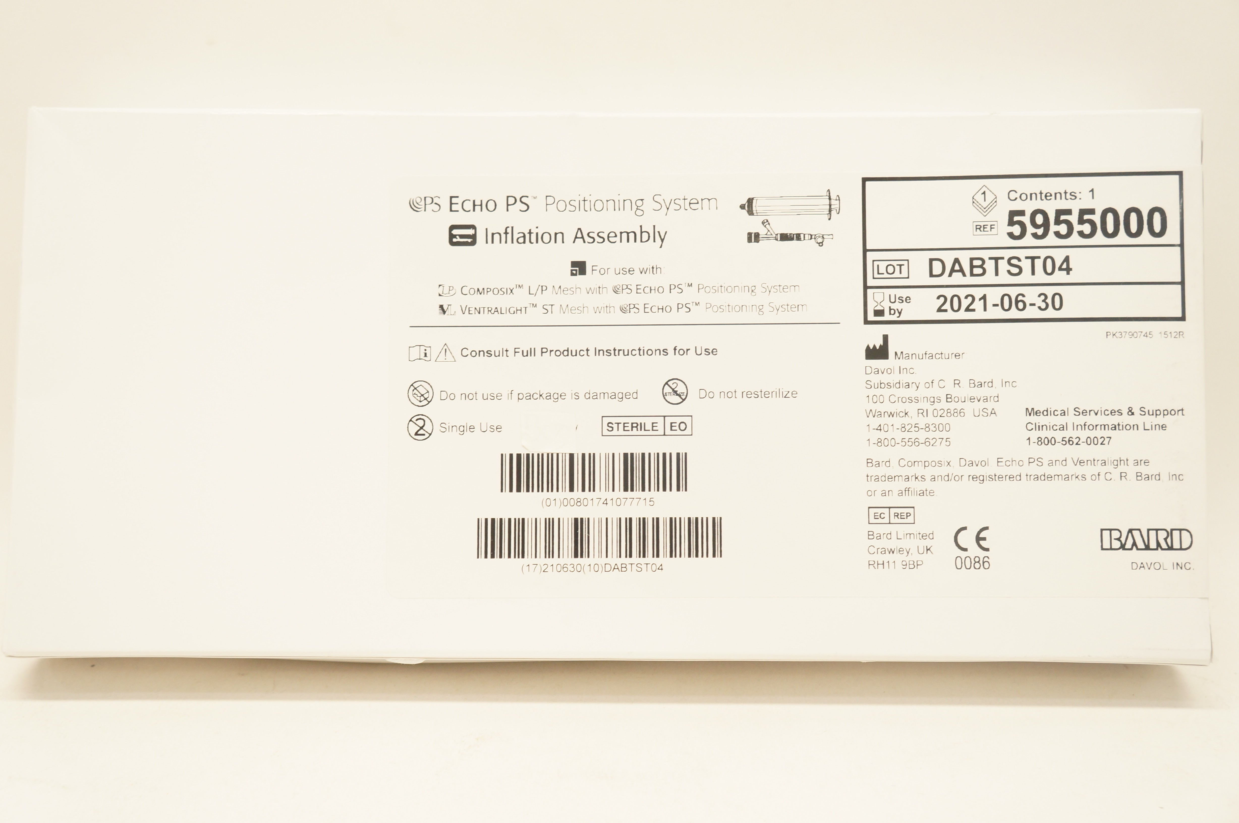 Bard 5955000 Echo PS Positioning System Inflation Assembly (x)