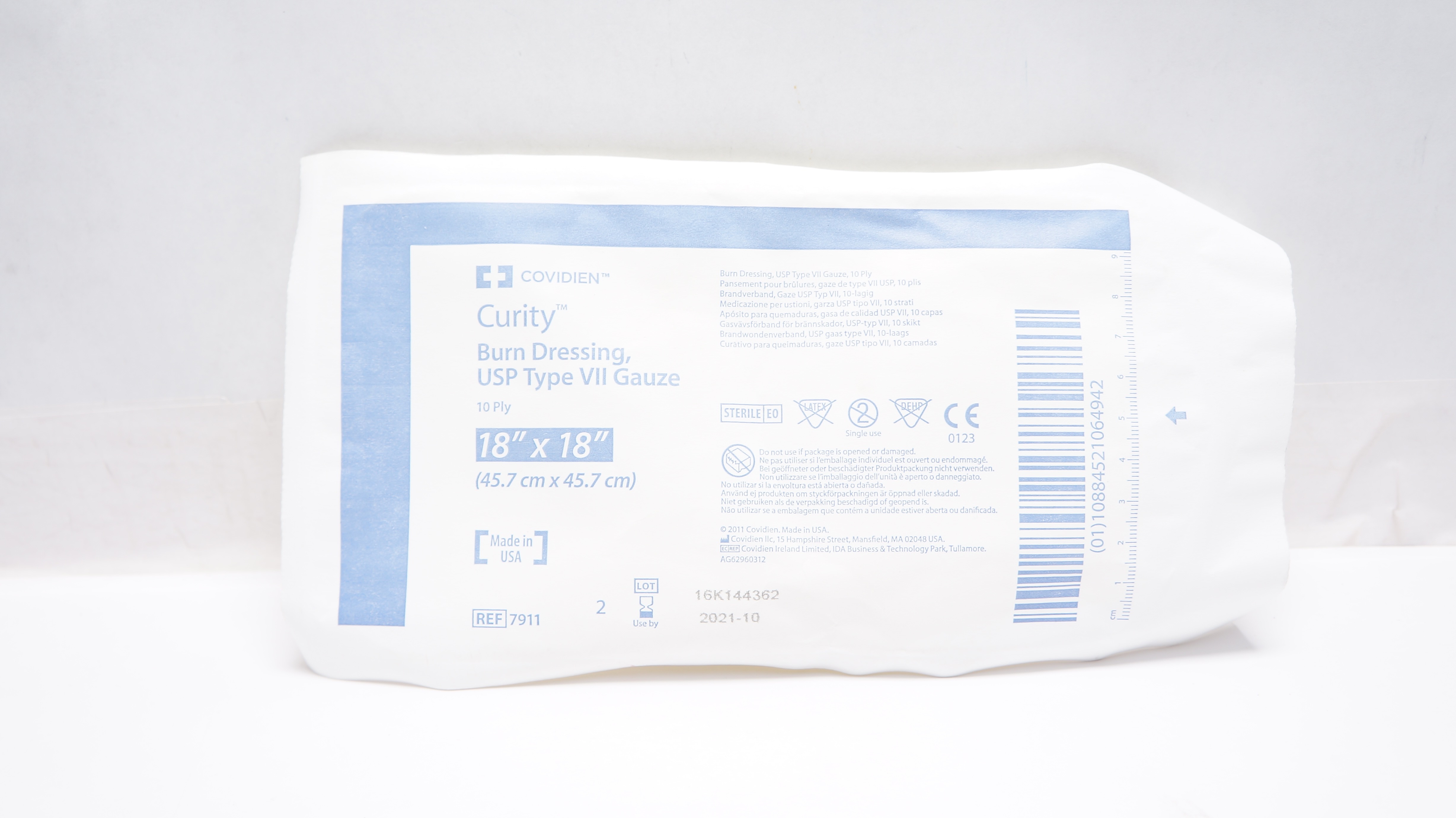 Covidien 7911 Curtis Burn Dressing USP Type VII Gauze 10Ply 18x18In-Pack of 2(x)