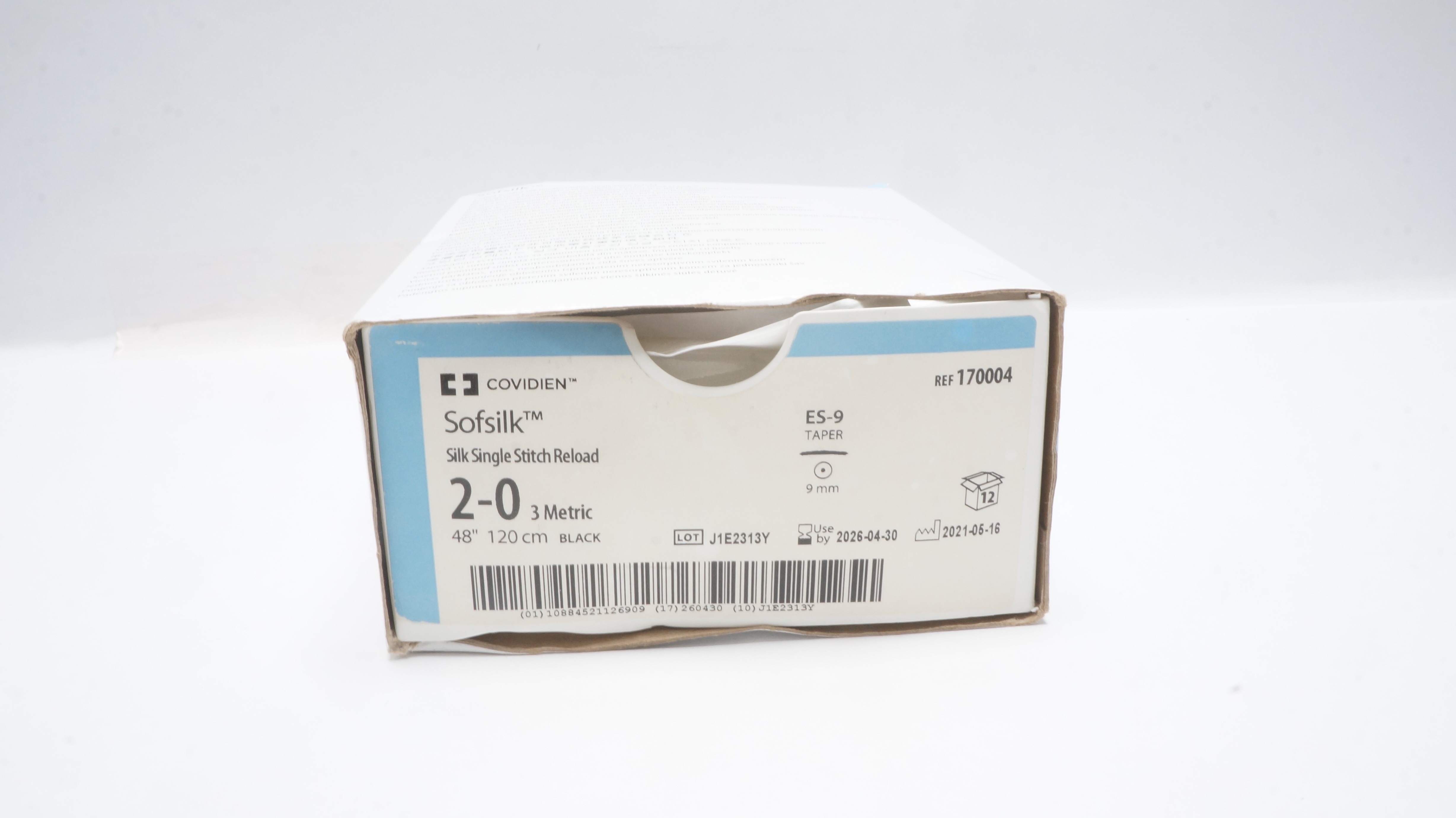 Covidien 170004 2-0 Sofsilk Stitch Reload ES Taper 9mm, 48inch - Box of 11