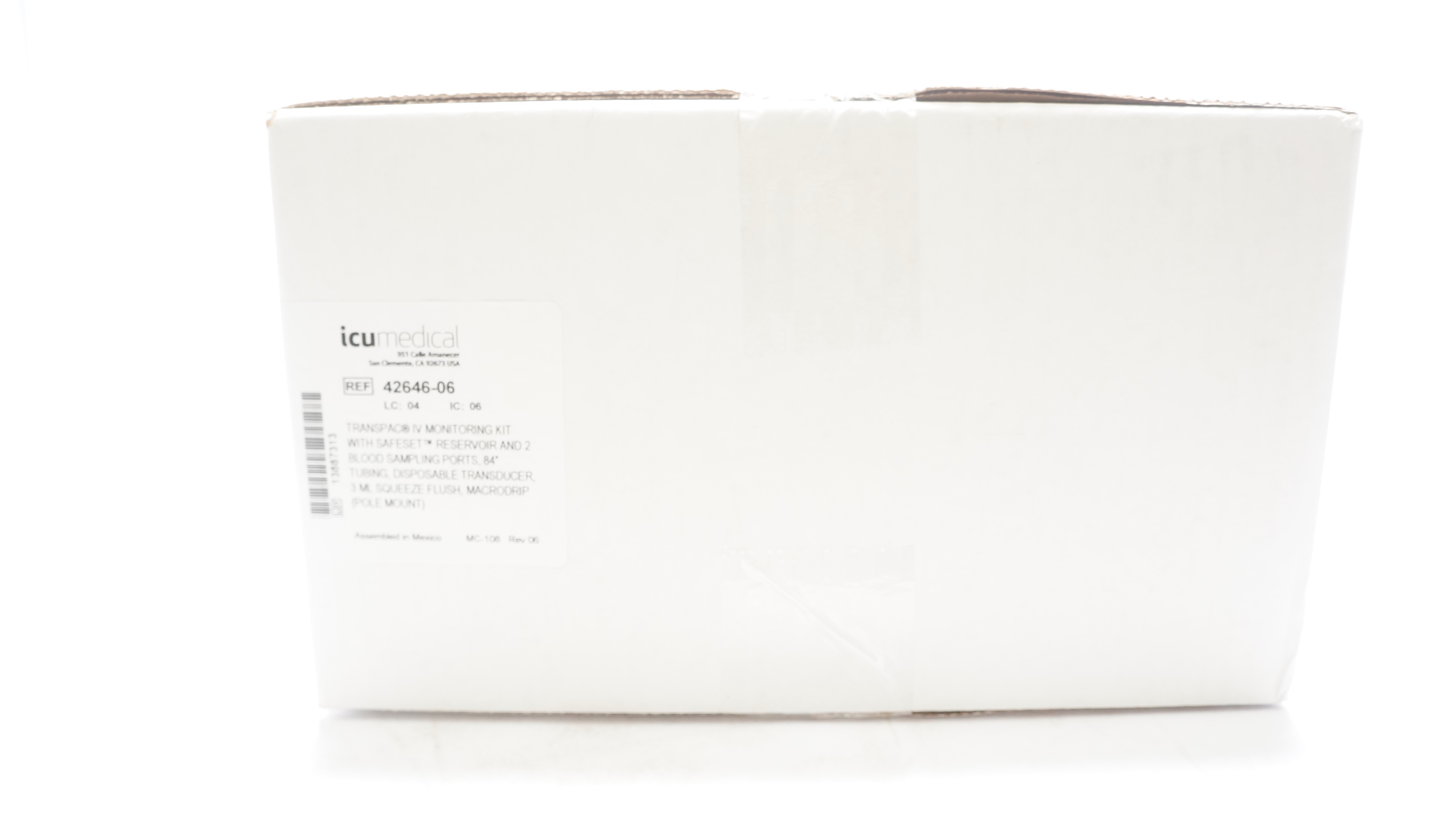 ICU Medical 42646-06 Transpac IV Monitoring Kit w/84inch Tubing - Box of 20