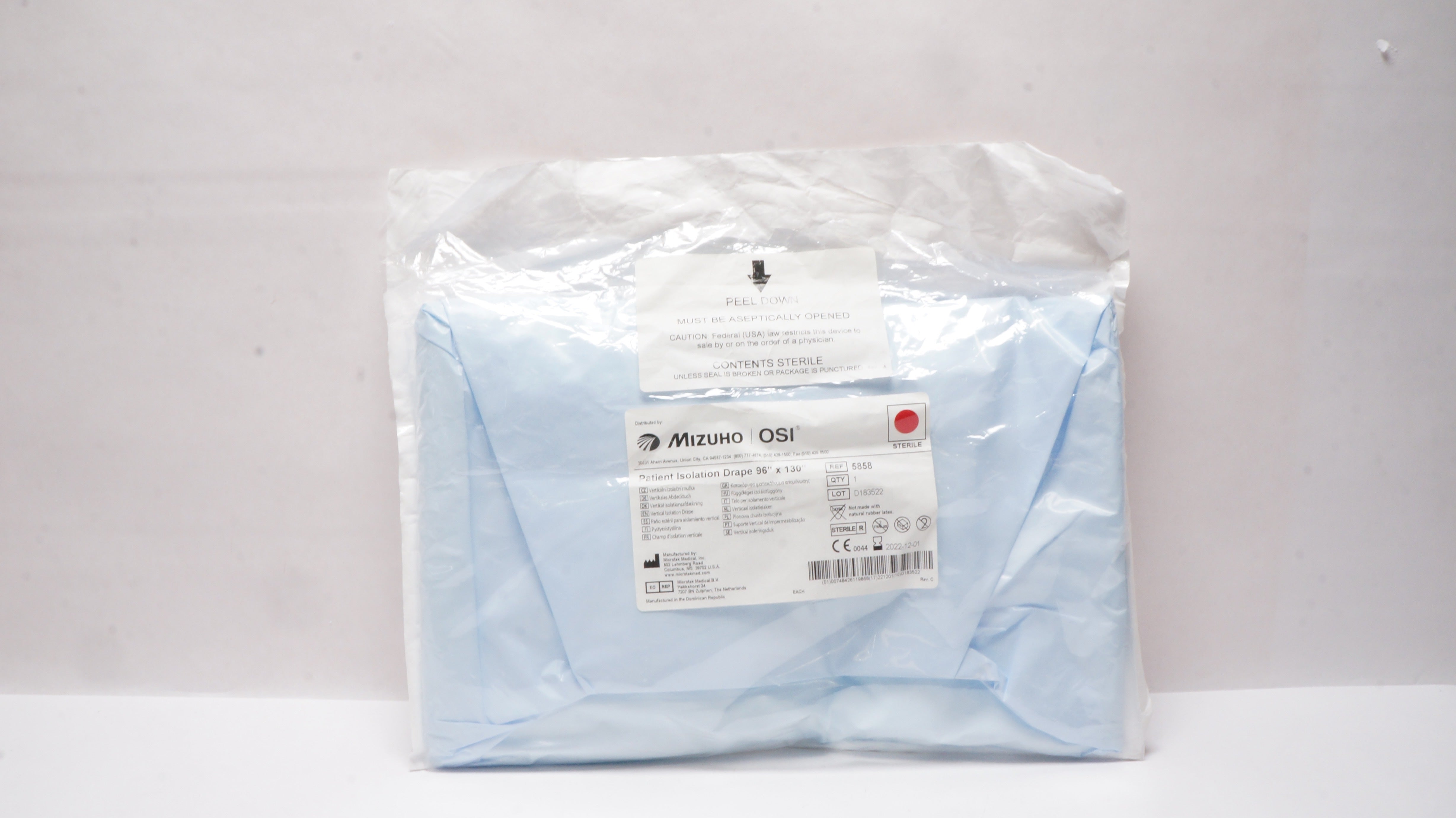 Mizuhosi 5858 OSI Isolation Drape 96inch x 130inch (x)