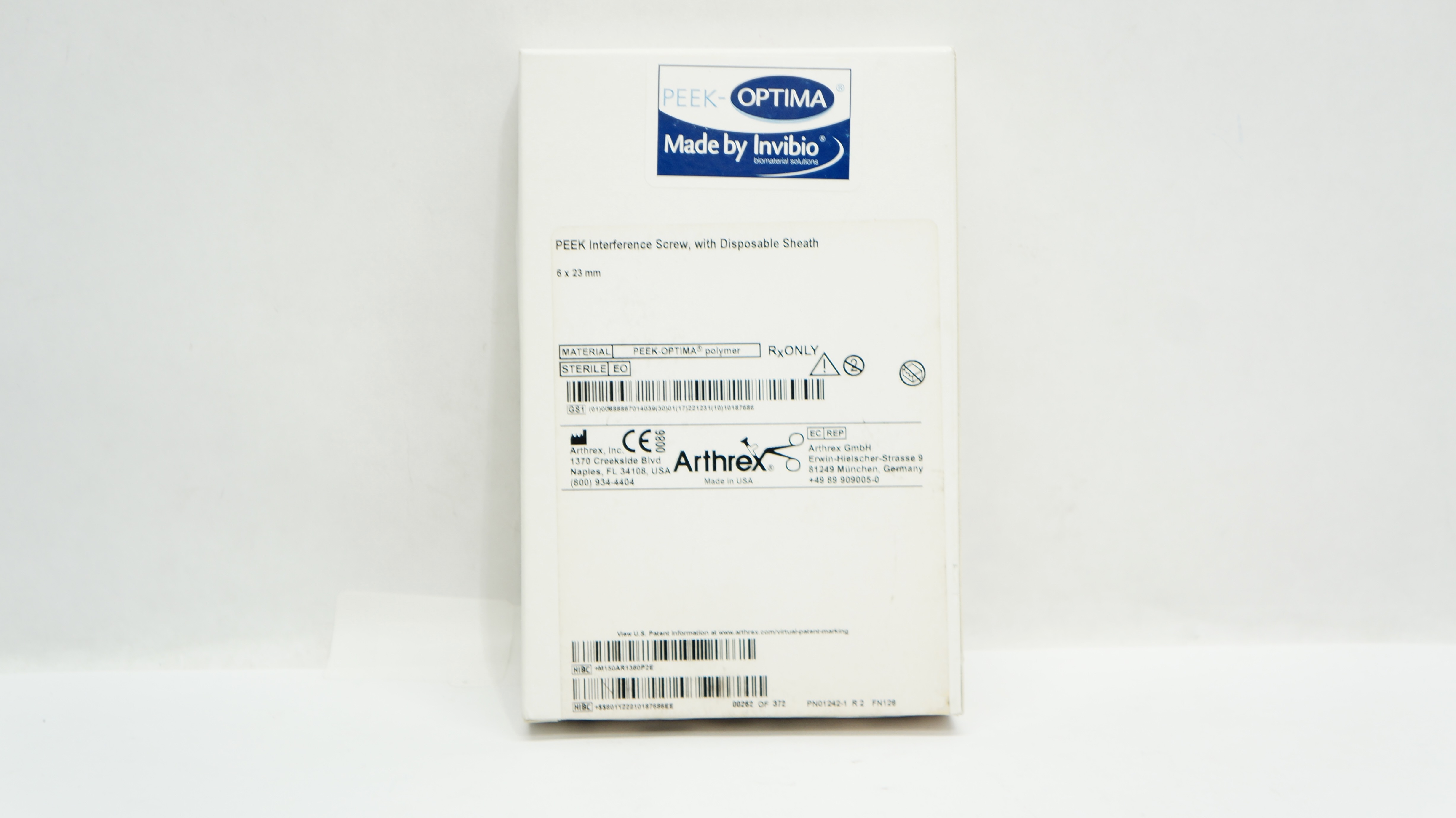 Arthrex AR-1360P PEEK Interference Screw with Disposable Sheath 6 x 23mm (x)