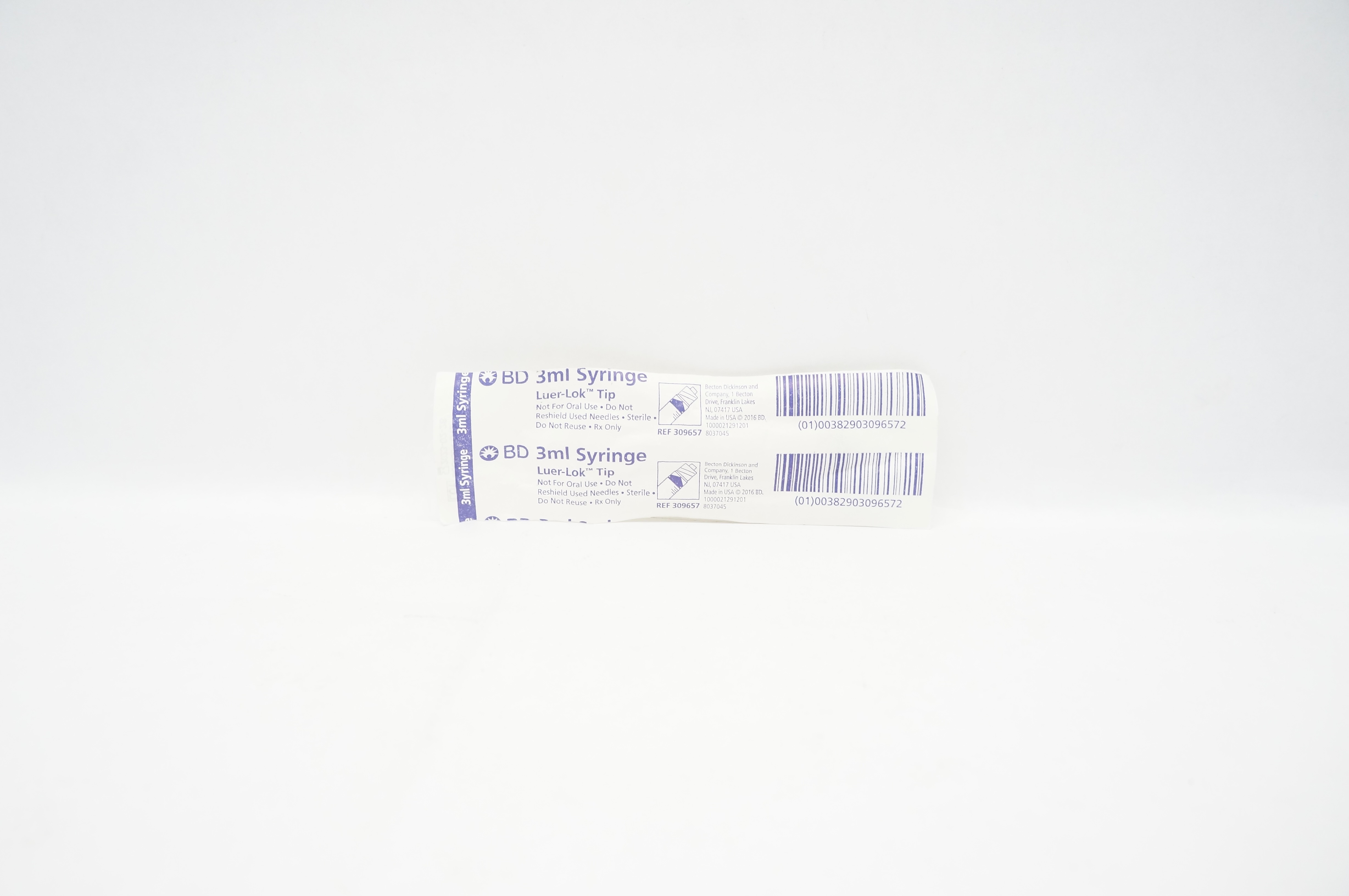 BD 309657 Plastipak Luer-Lok Tip, 3mL Syringe