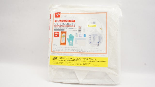 Medline UROT1101 Total One Layer Tray Closed System w/Foley Cath 16Fr x 10mL