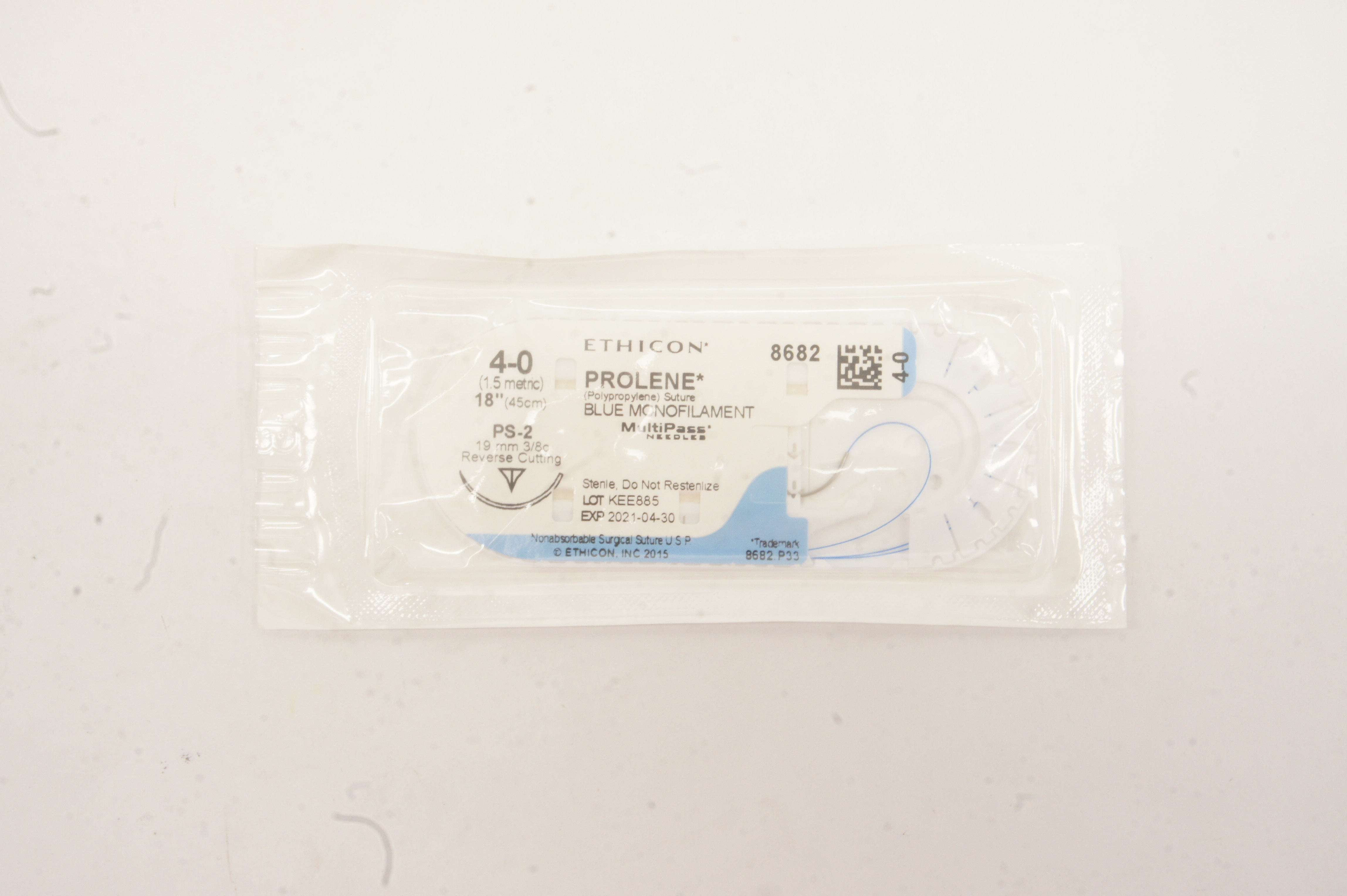 Ethicon 8682 4-0 PROLENE, PS-2, 19mm 3/8c, 18inch (x)