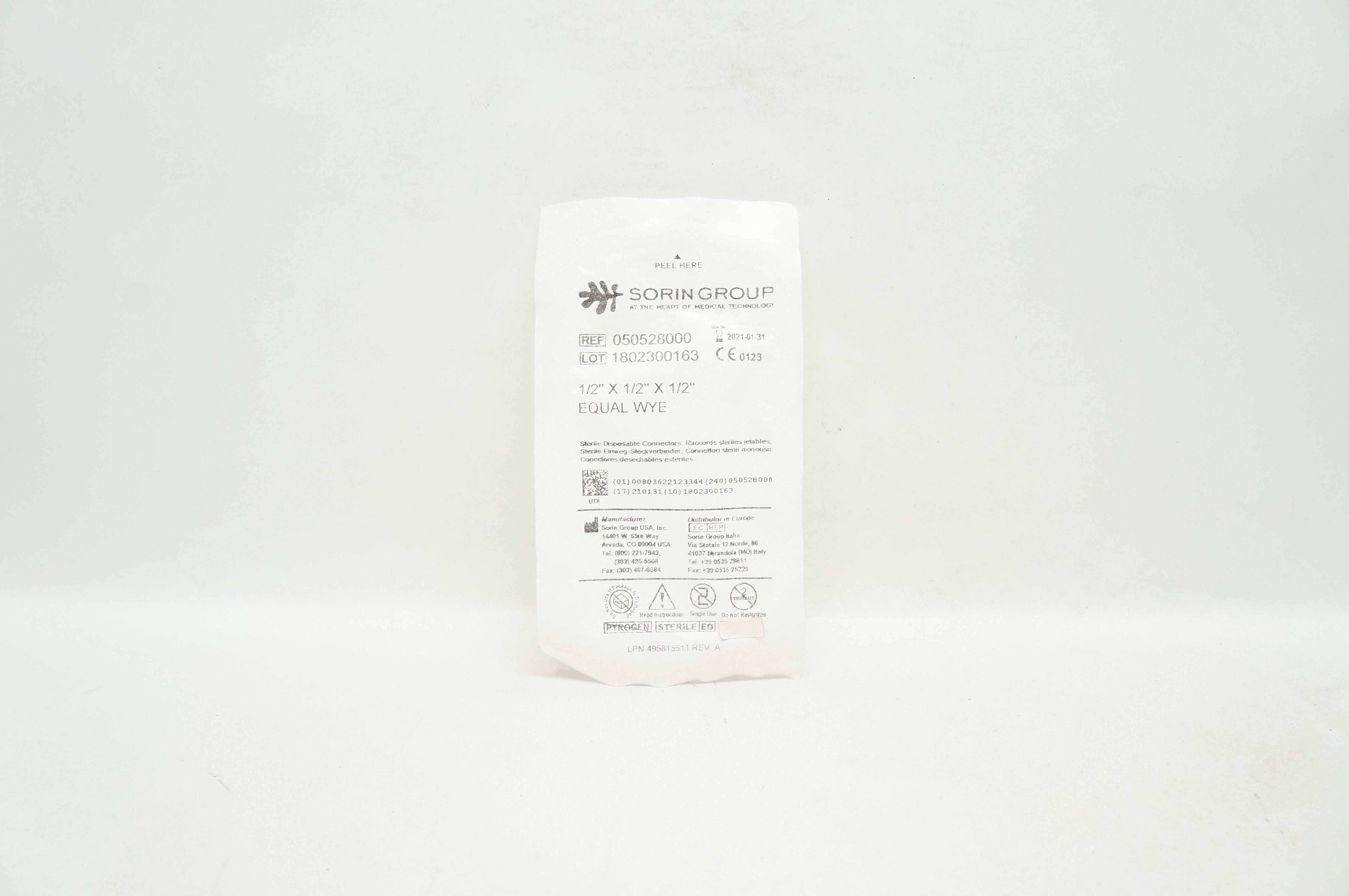 SORIN GROUP 050528000 Equal WYE 1/2 x 1/2 x 1/2 inch (x)