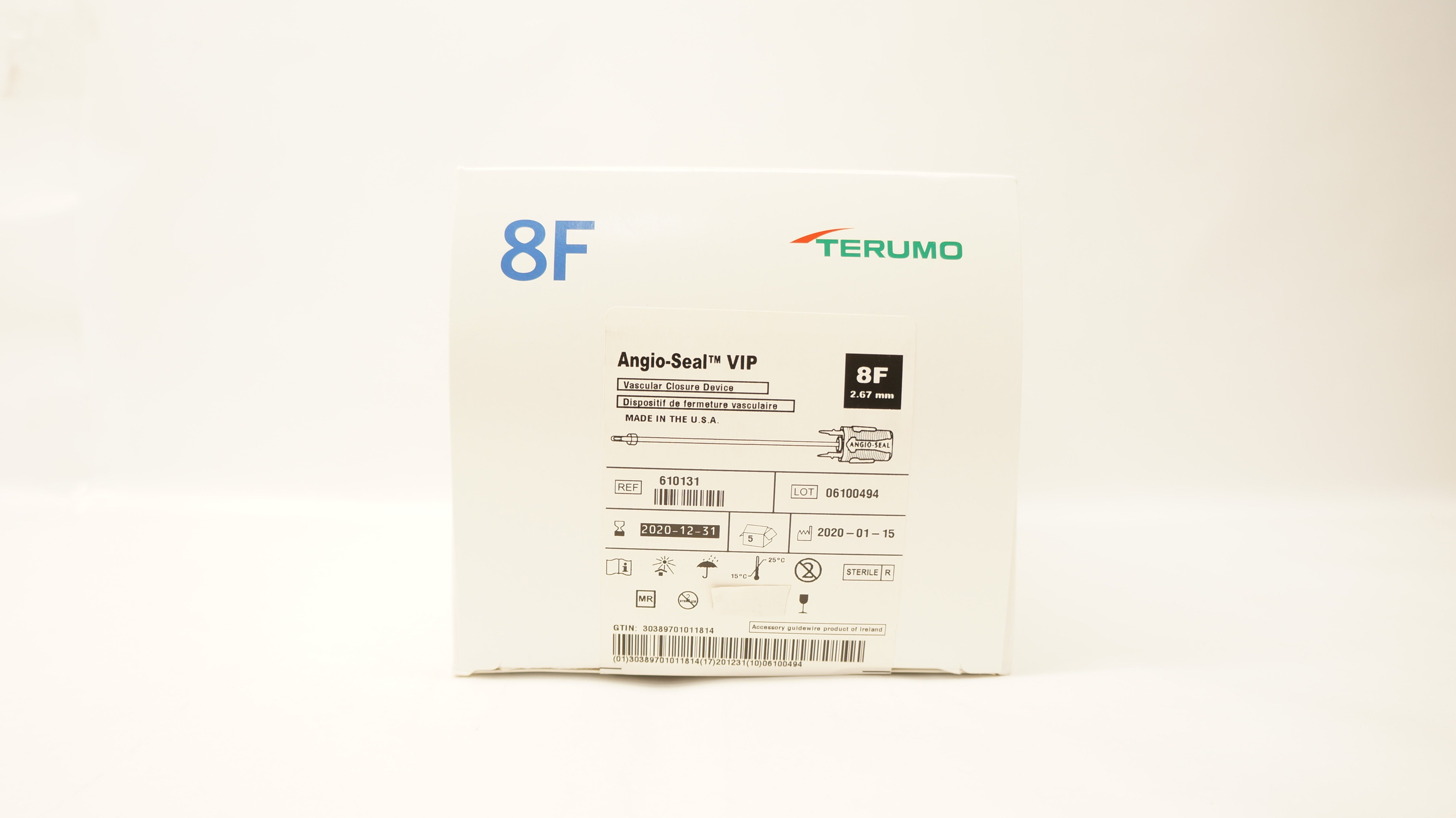 Terumo 610131 Angio-Seal VIP Vascular Closure Device 8F (x) - Box of 5