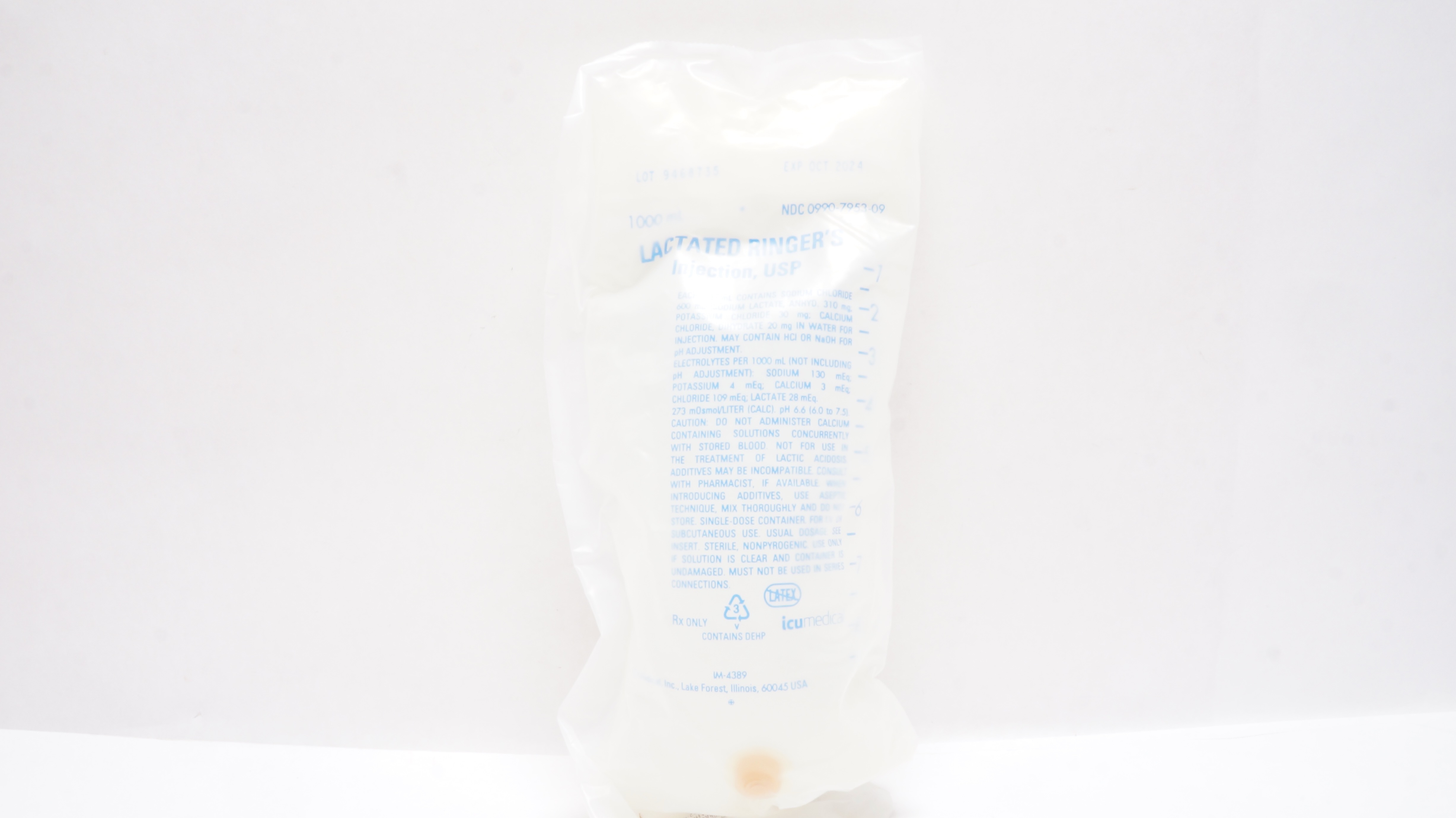 ICU Medical IM-4389 Lactated Ringer's Injection, USP 1000mL