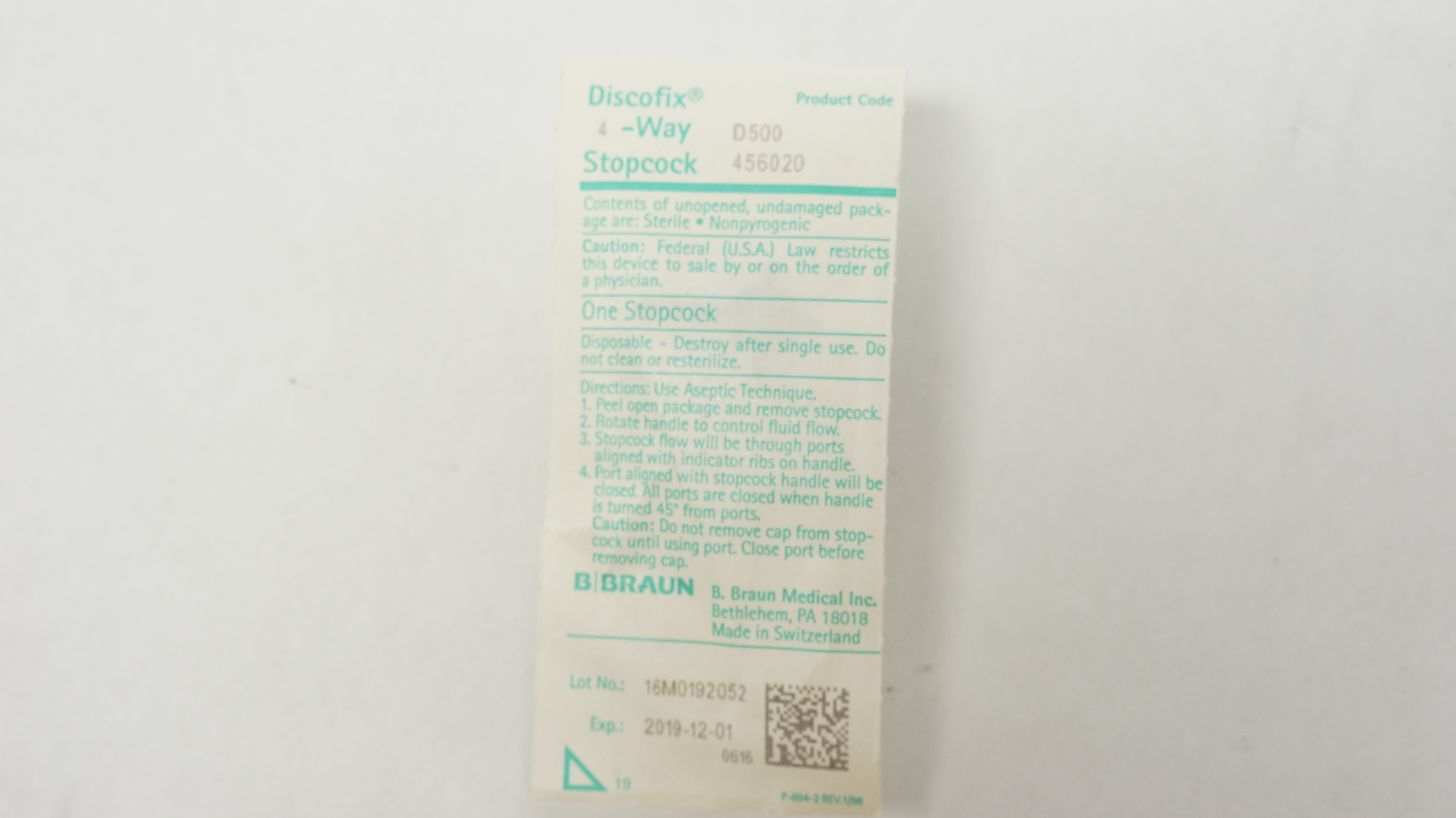 B.Braun D500 456020 Discofix 4-Way Stopcock (x)