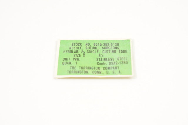 Torrington Ndle Stre Surgeons Regular, 1/2 Circle, Size 3 - Pack of 6