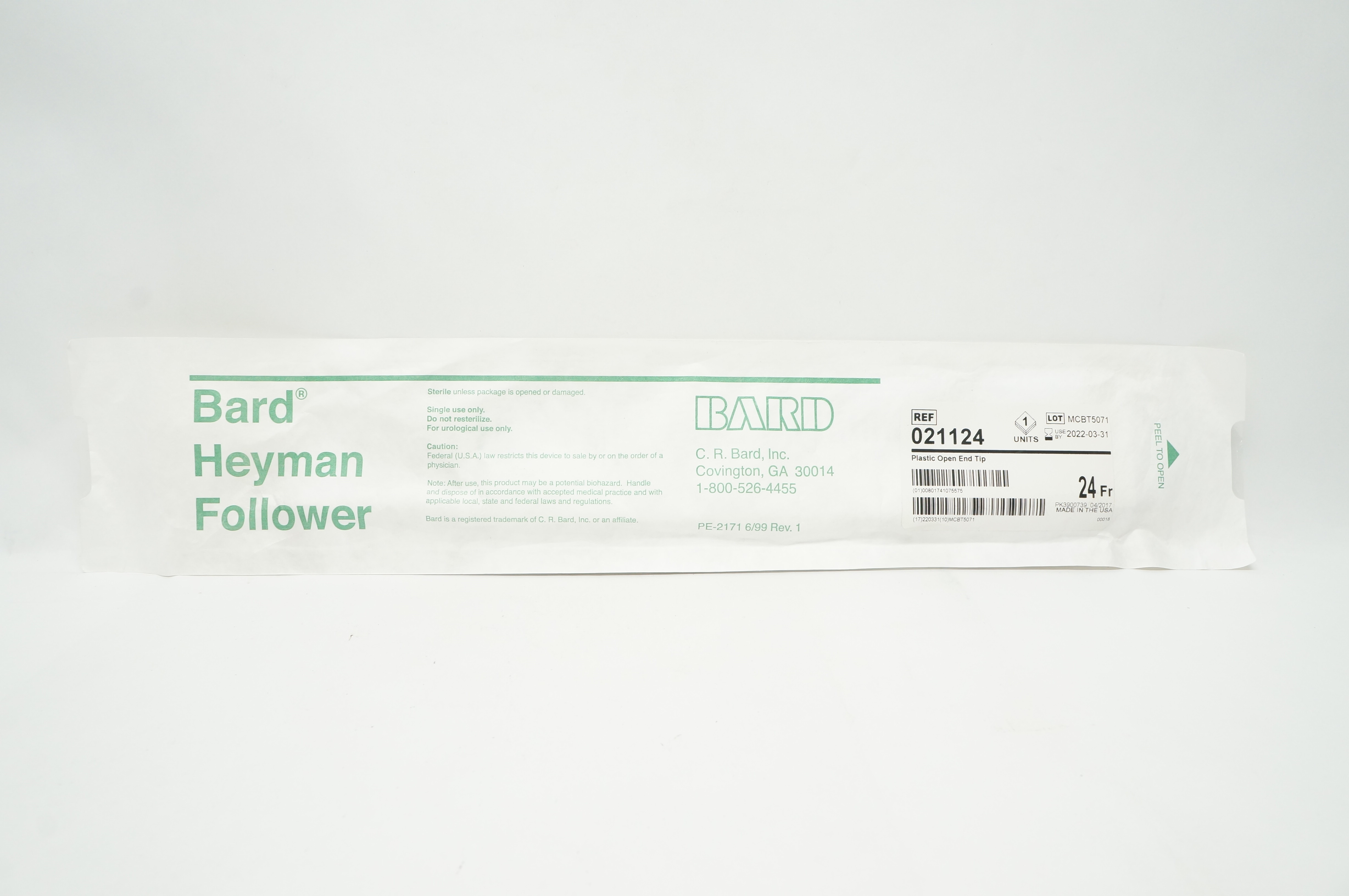 Bard 021124 Heyman Follower Straight Tip 24 Fr