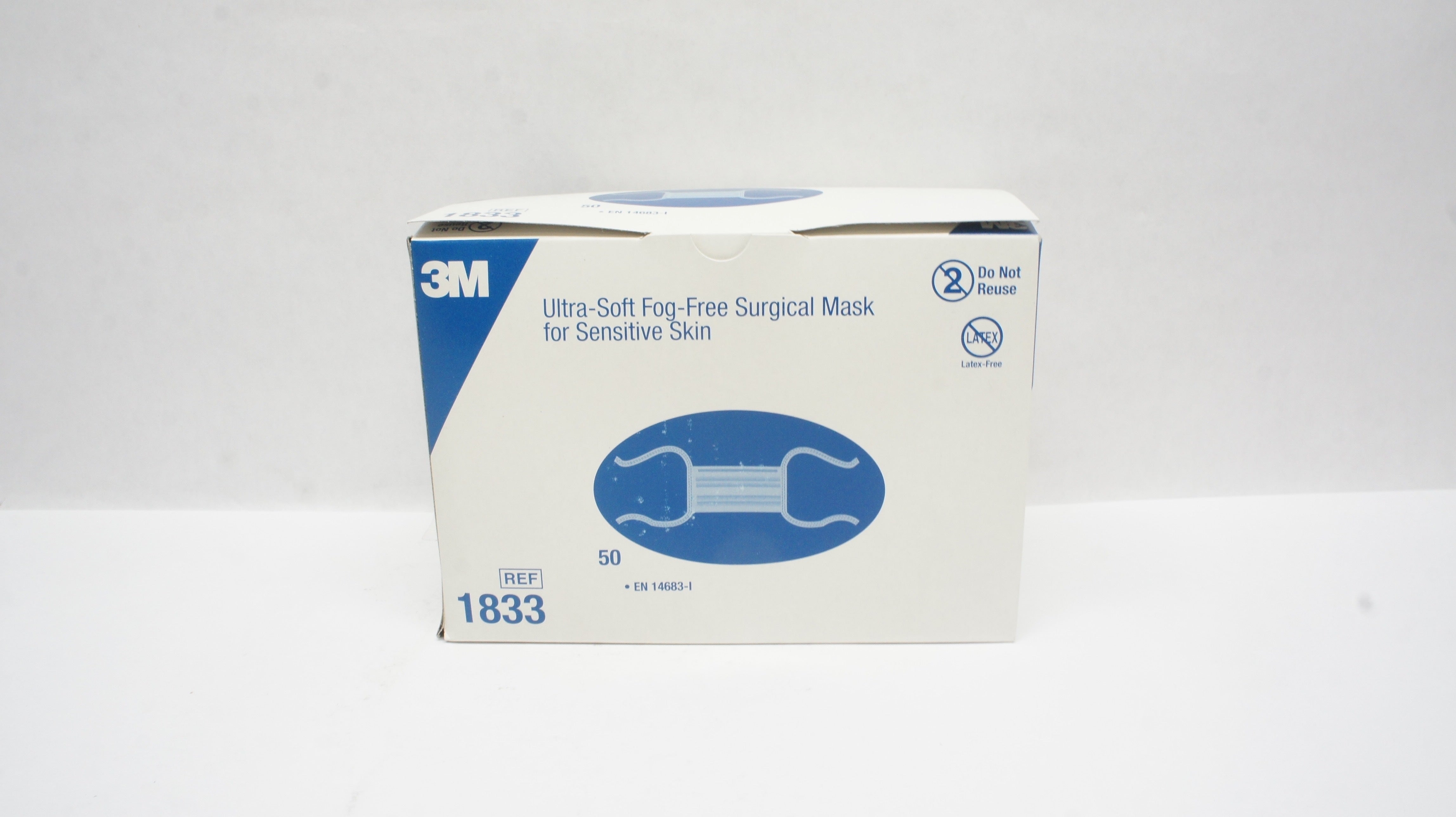 3M 1833 Ultra-Soft Fog-Free Surgical Mask for Sensitive Skin (x) - Box of 50
