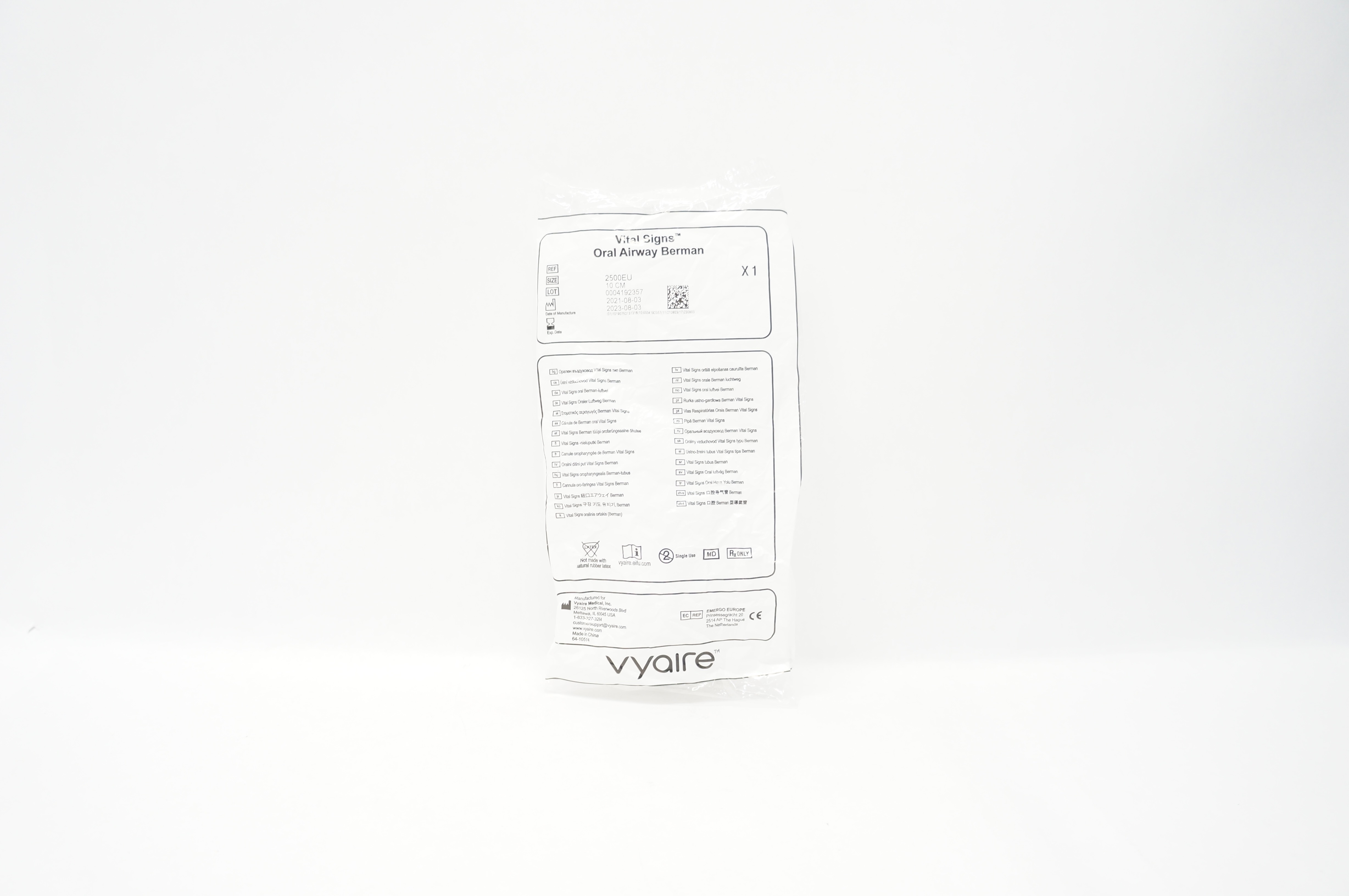 Vyaire 2500EU Vital Signs Oral Airway Berman 10cm (x)