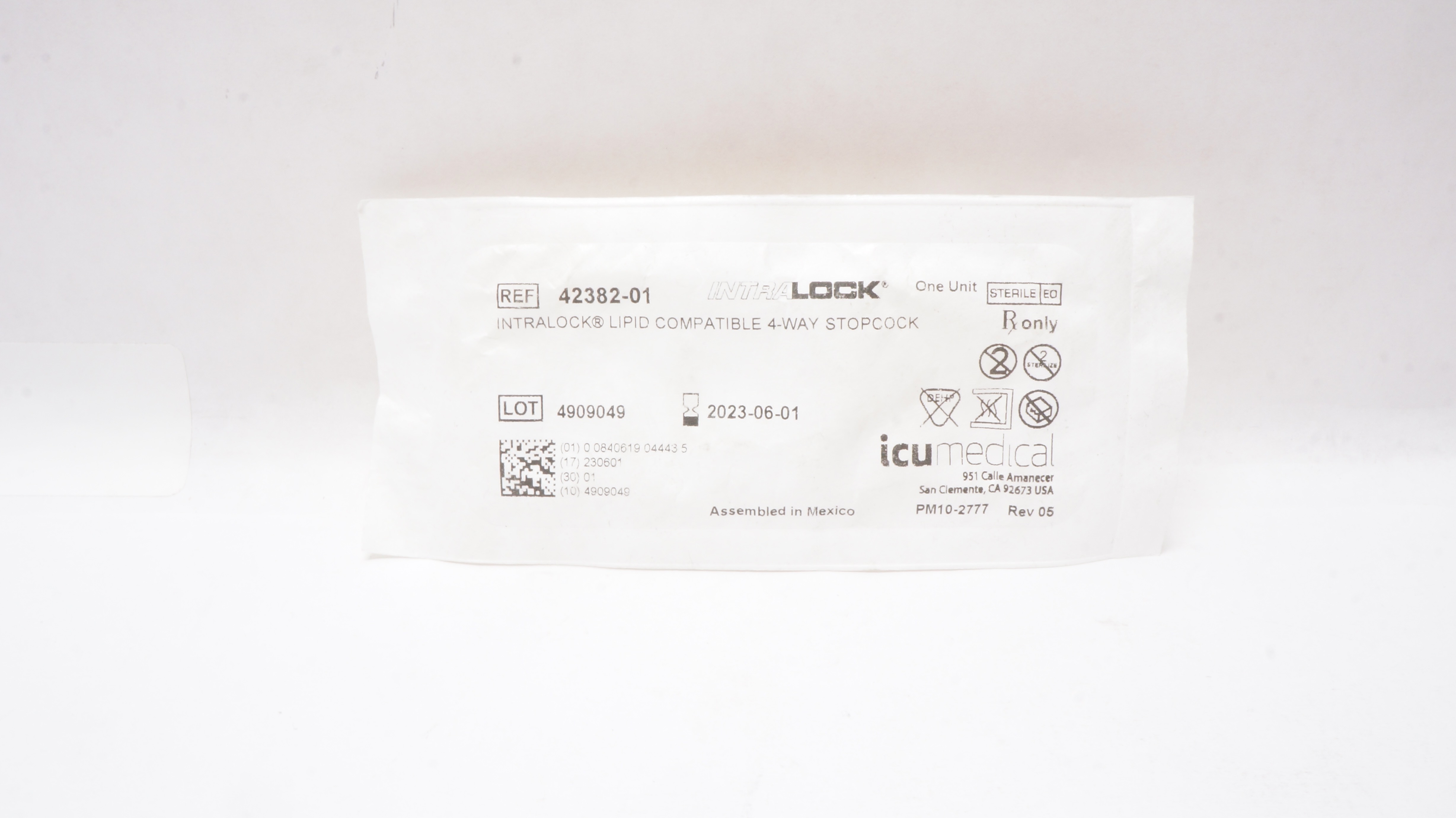 Icu Medical 42382-01 Intralock Lipid Compatible 4-Way Stopcock