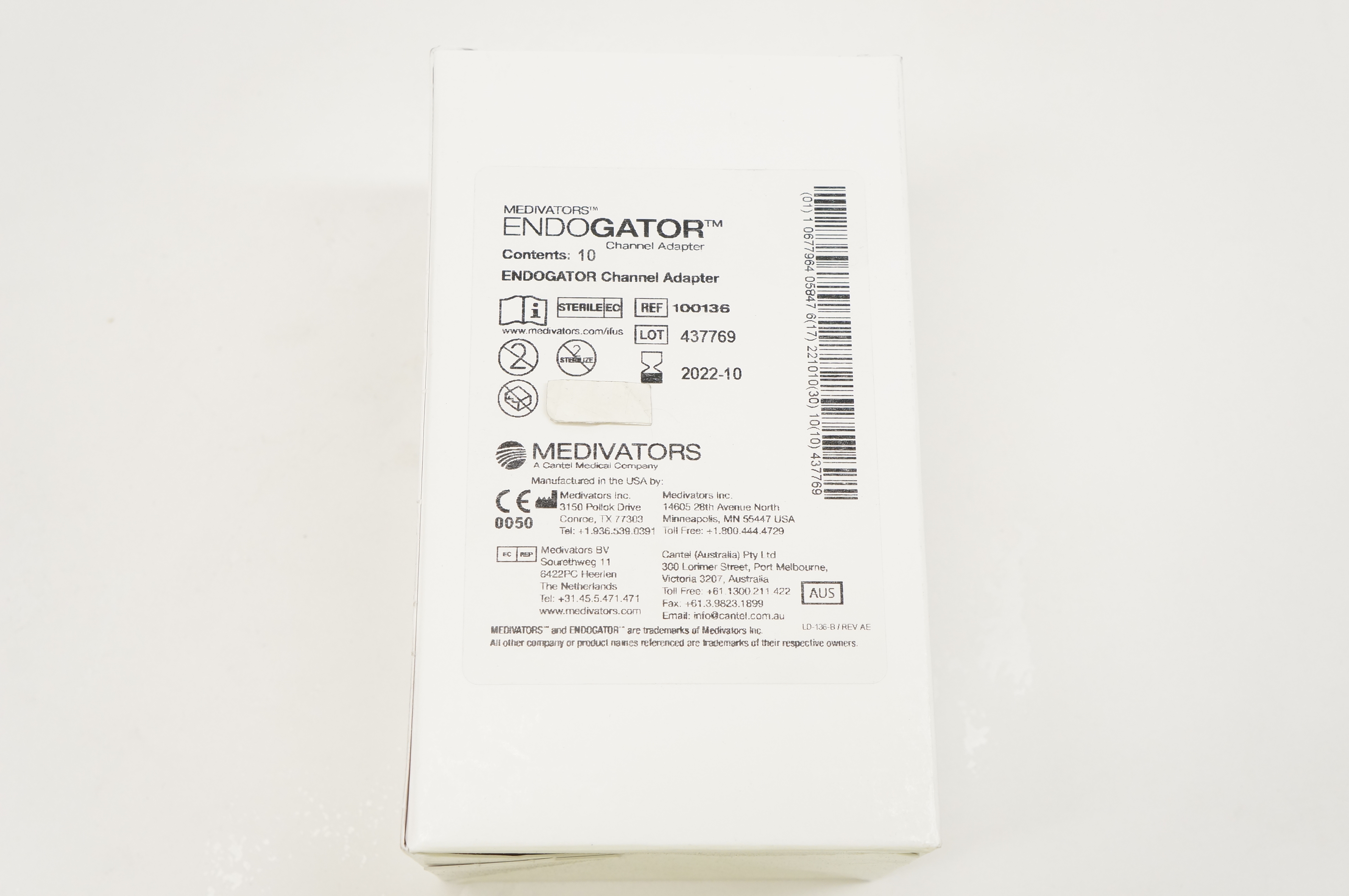 Medivators 100136 ENDOGATOR Channel Adapter - Box of 10