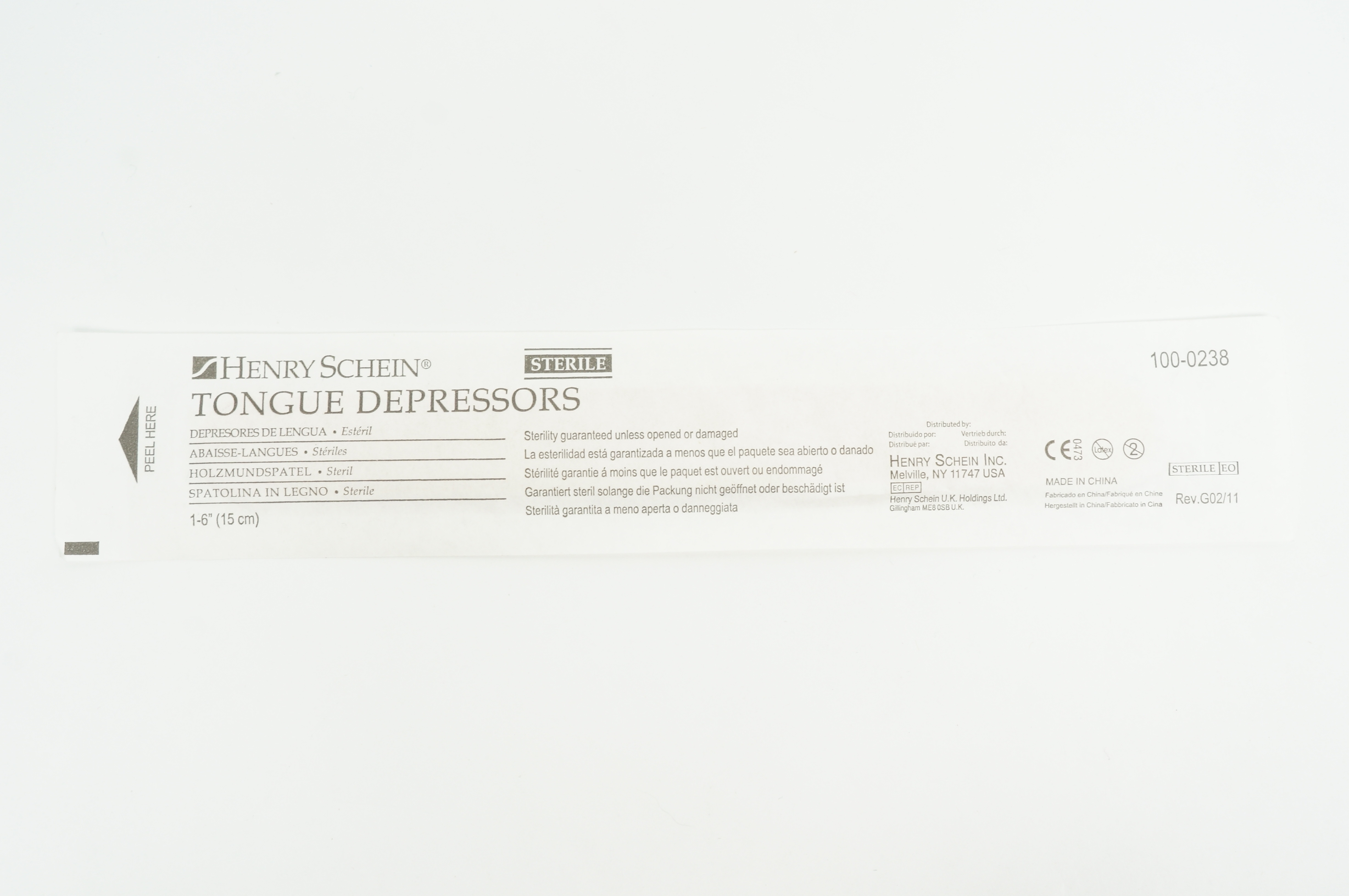 Henry Schein 100-0238 Tongue Depressors 6inch (x)