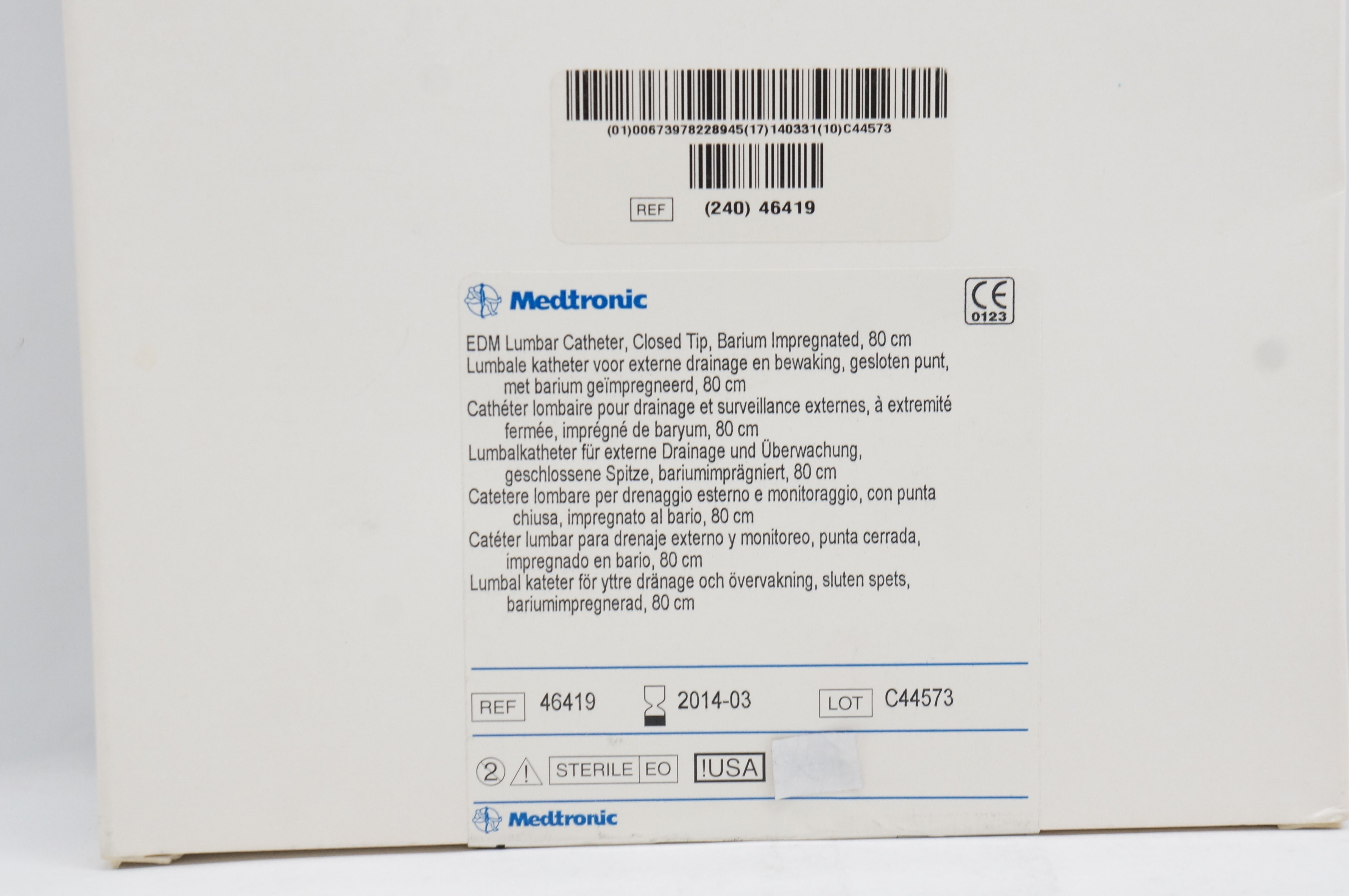 Medtronic 46419 EDM Lumbar Cath. Closed Tip, Barium Impregnated, 80cm (x)