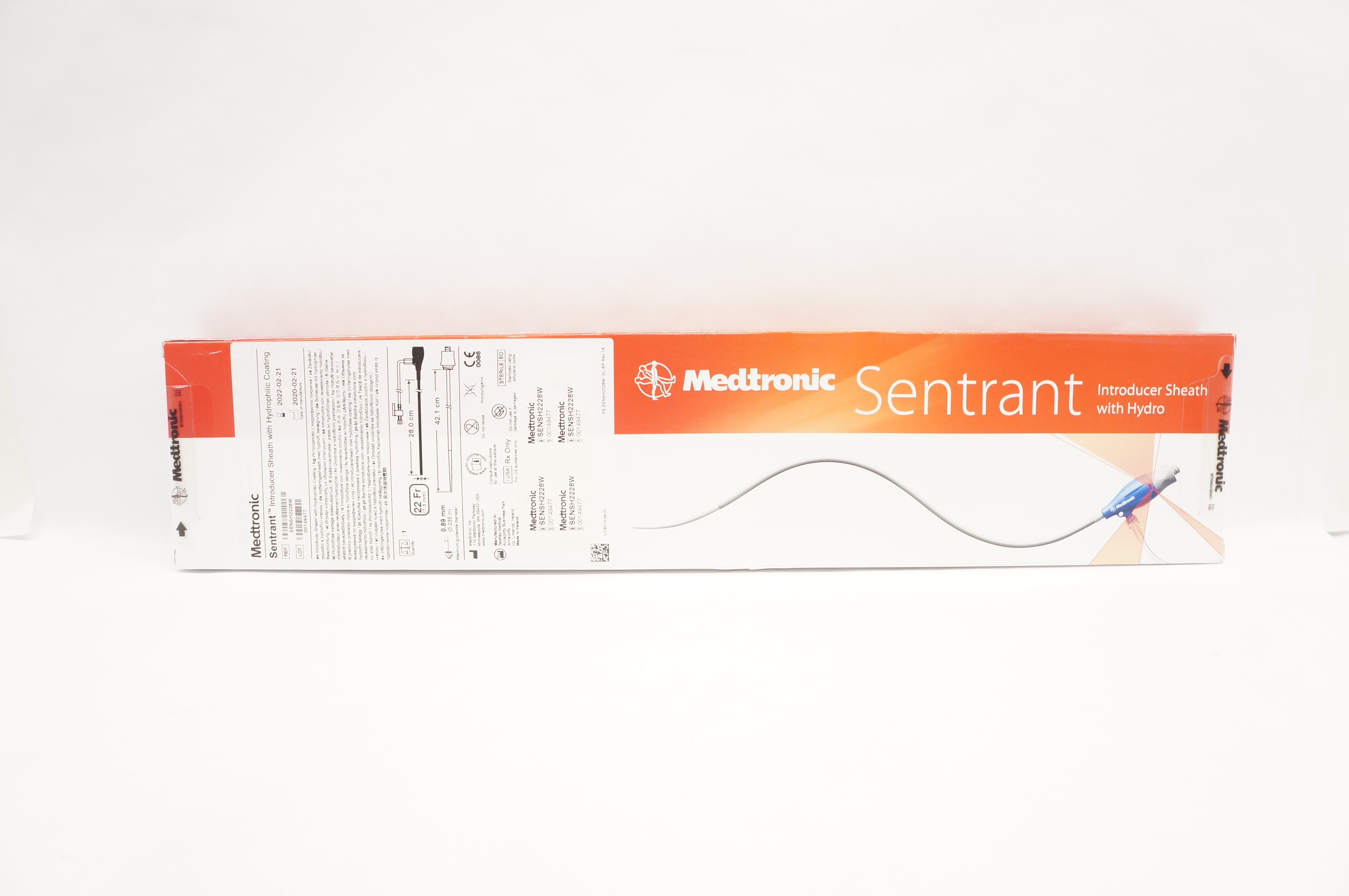 Medtronic SENSH2228W Sentrant Introducer Sheath W/Hydrophilic Coating 22Fr.(x)