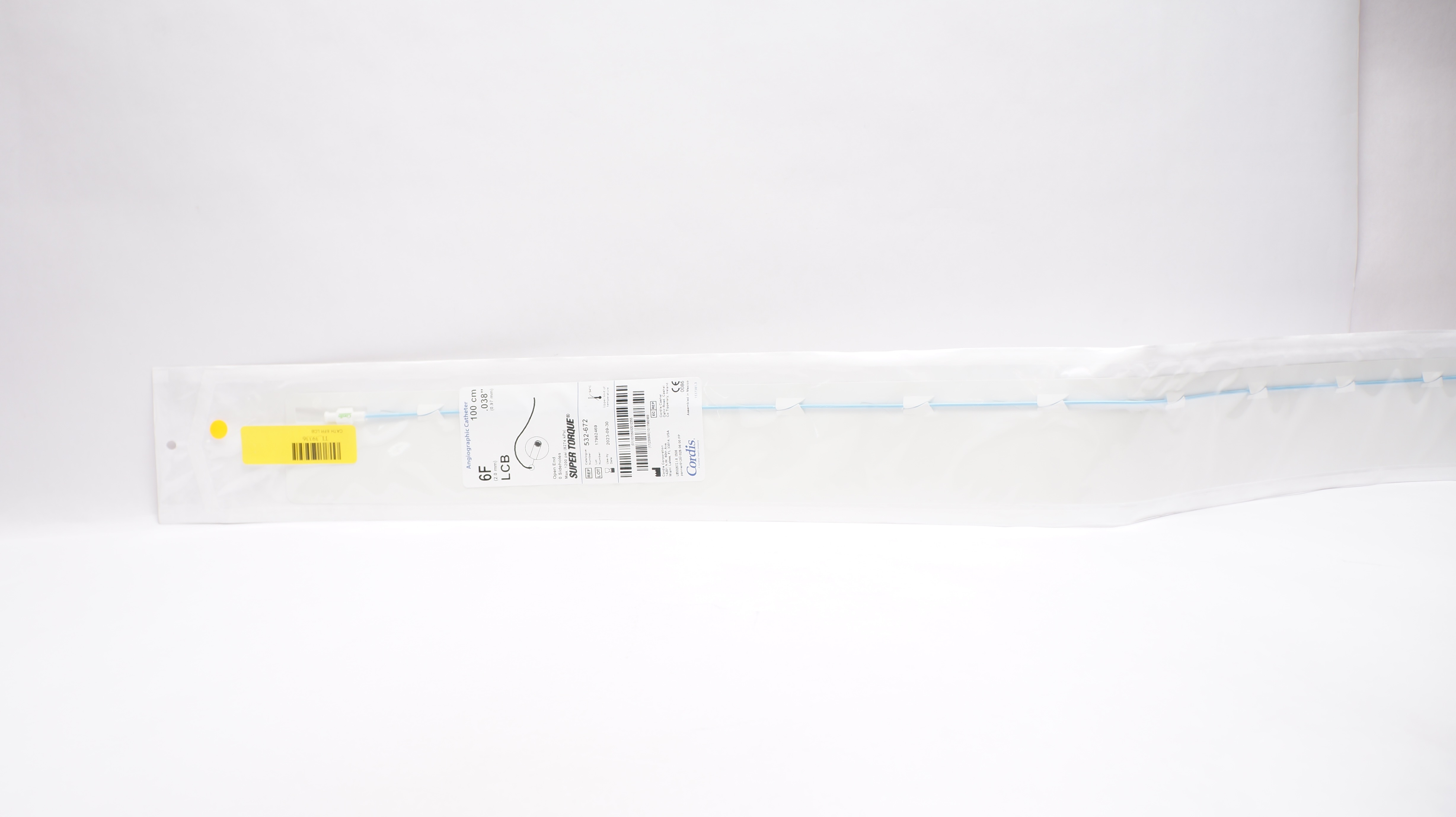Cordis 532-672 Super Torque LCB Angiographic Cath. 6F x .038inch x 100cm (x)