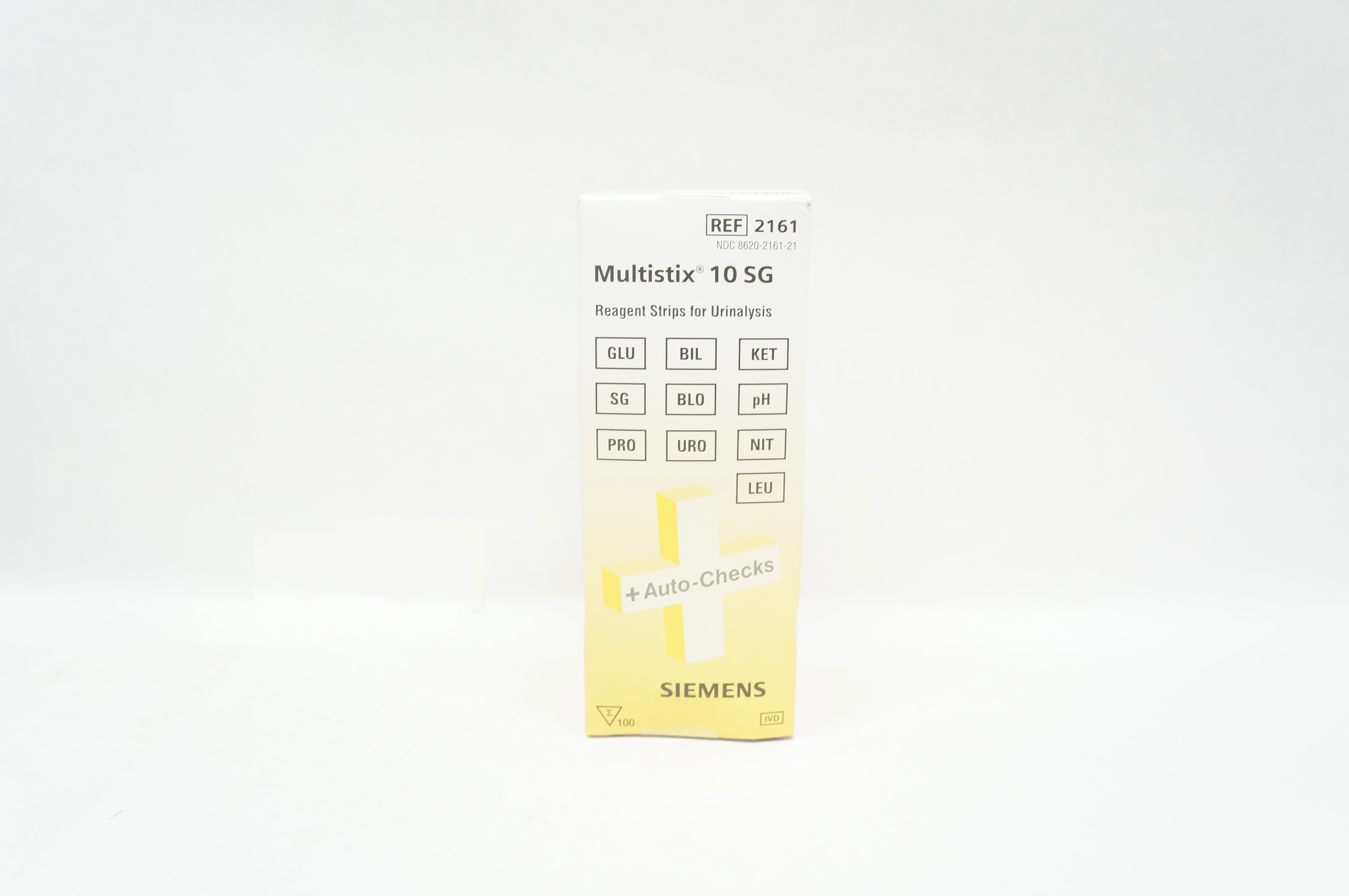 Siemens 2161 Multistix 10 SG Reagent Strips for Urinalysis - Box of 100