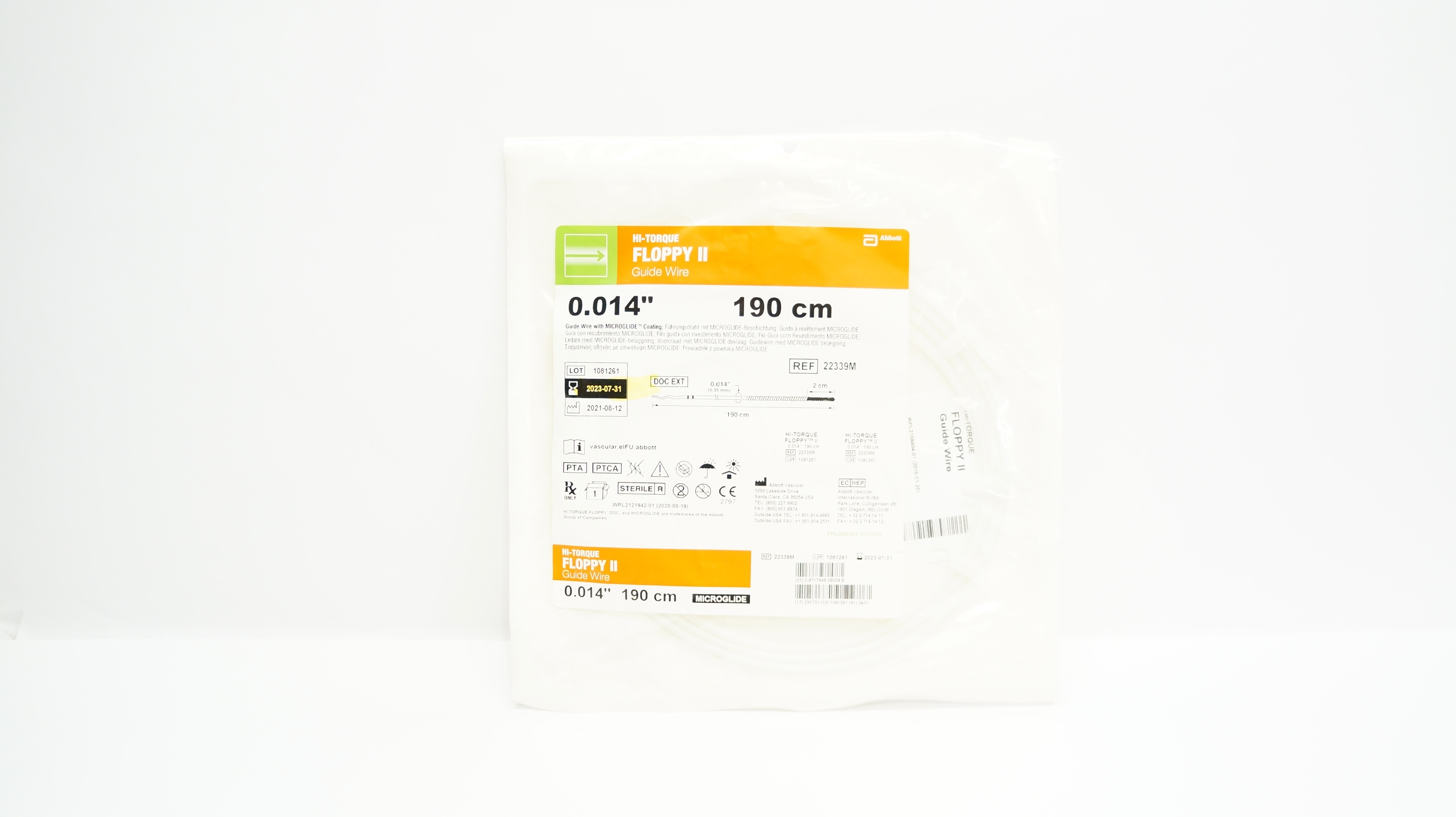 Abbott 22339M Hi-Torque Floppy II Guide Wire 0.014inch x 190cm (x)