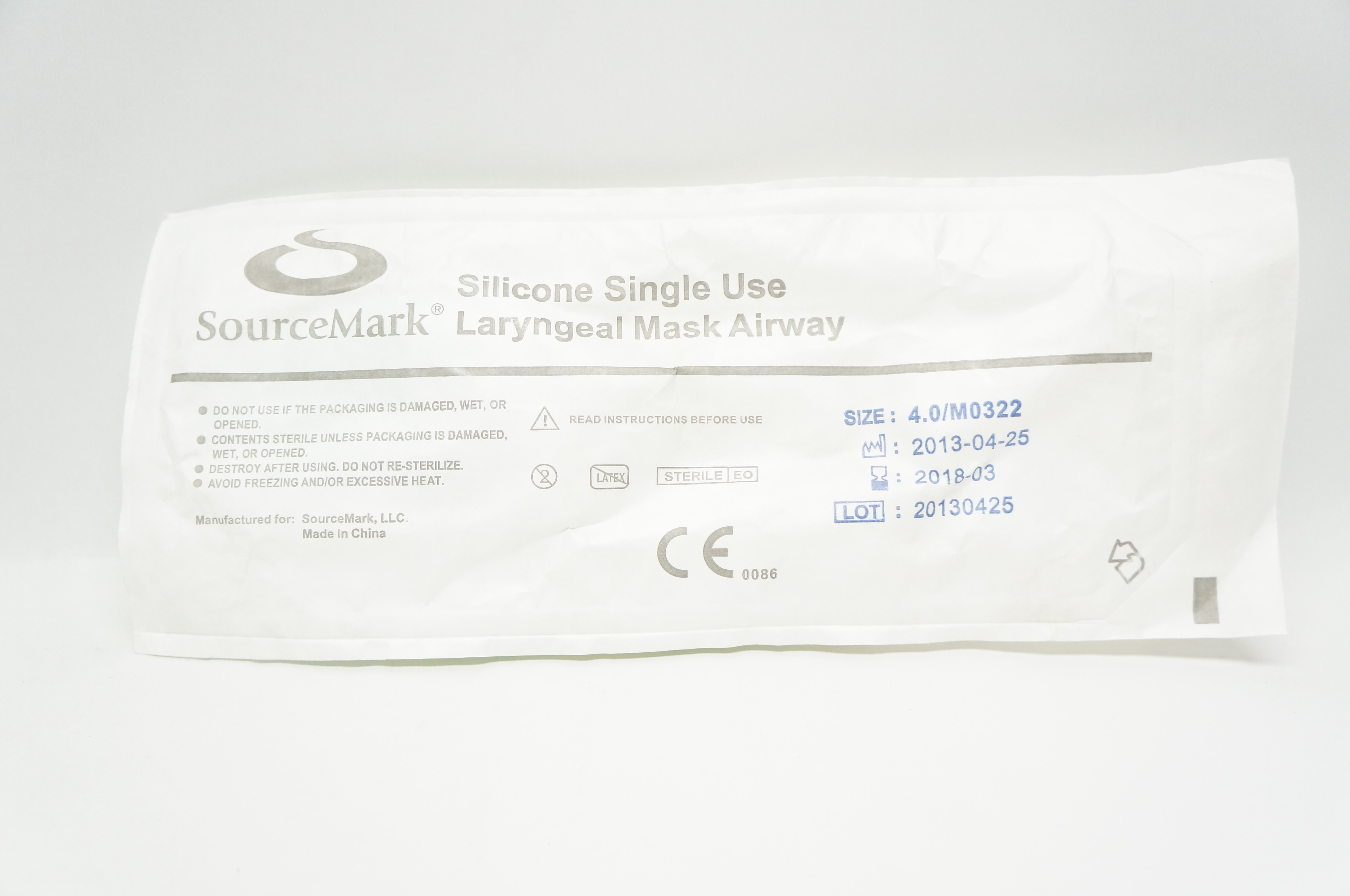 SourceMark M0322 Silicone Laryngeal Mask Airway Size 4 (x)