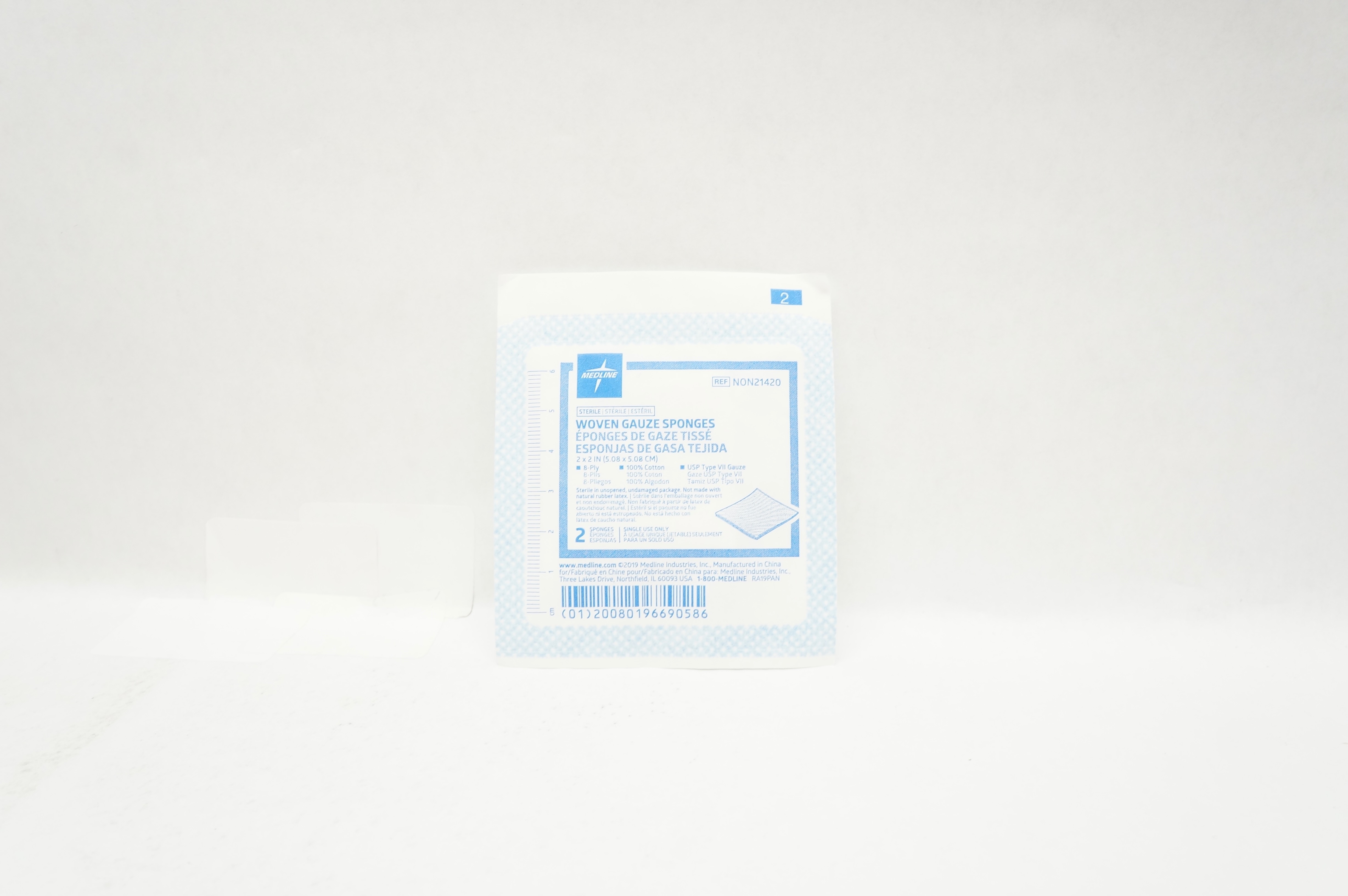 Medline NON21600 Eye Pad, Low Linting 1-5/8 inch x 2-5/8 inch