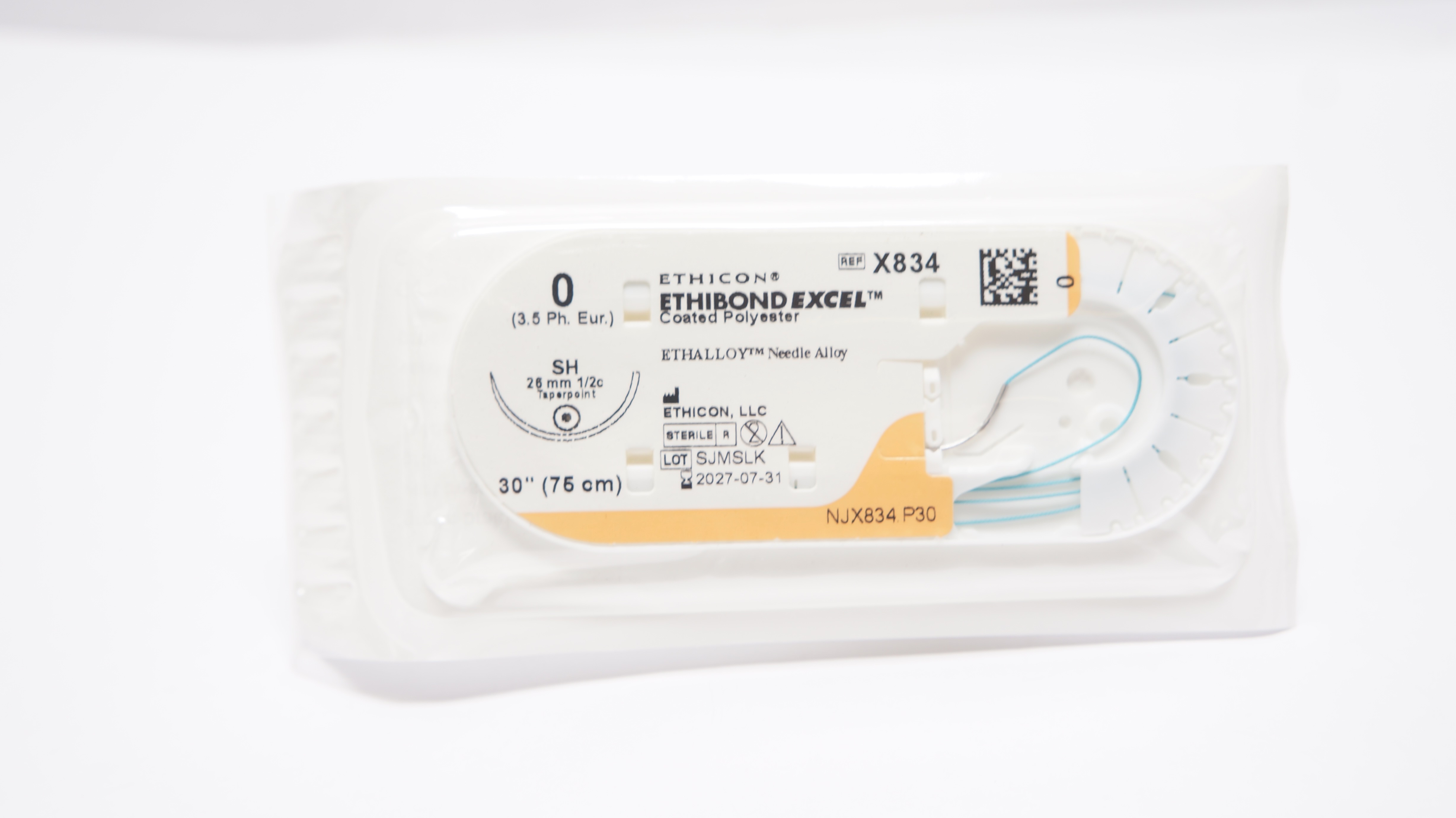 Ethicon X834 0 ETHIBOND EXCEL, SH, 26mm 1/2c Taperpoint, 30inch