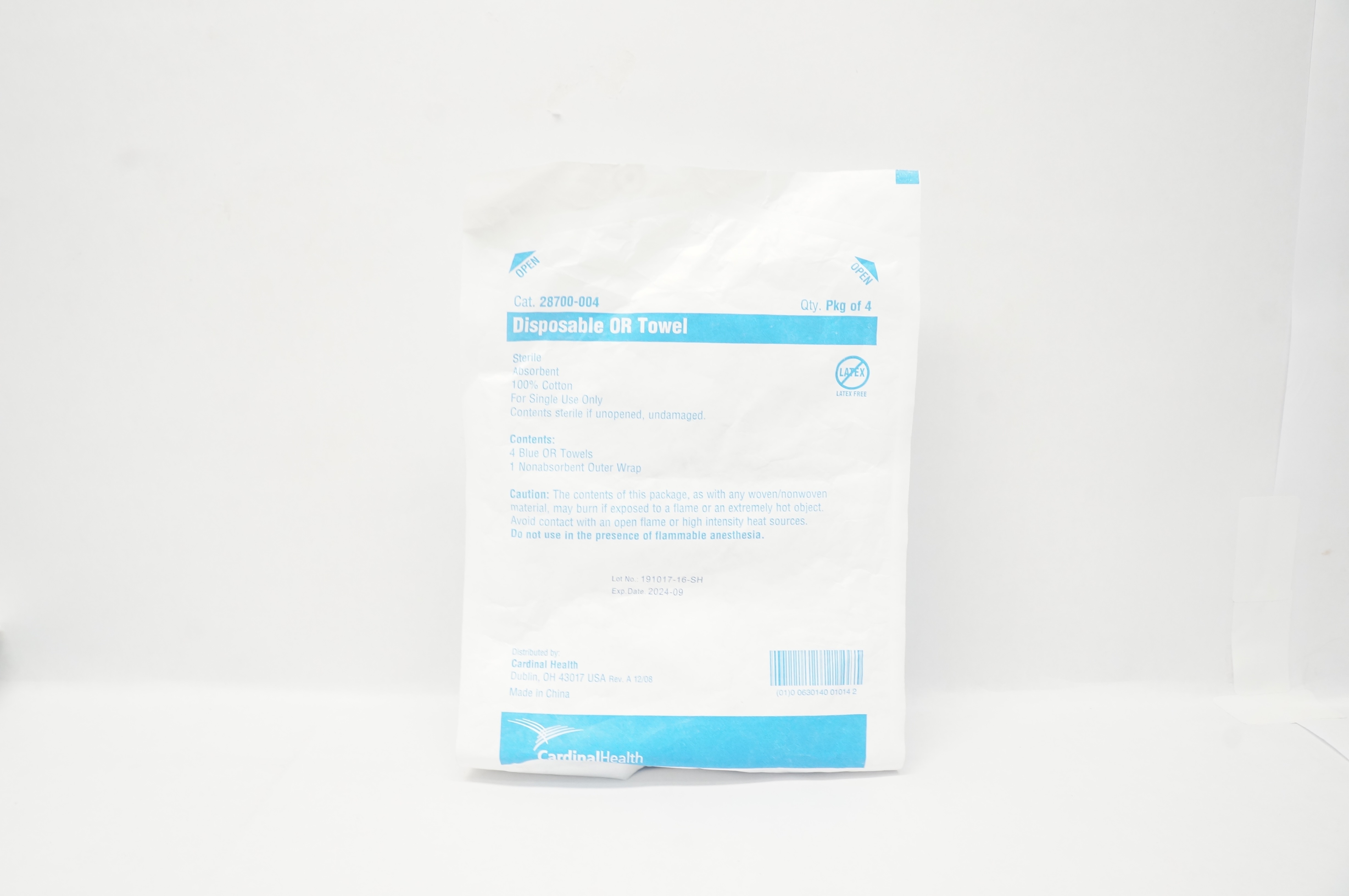 Cardinal Health 28700-004 Disposable OR Towel Sterile Absorbent - Pack of 4