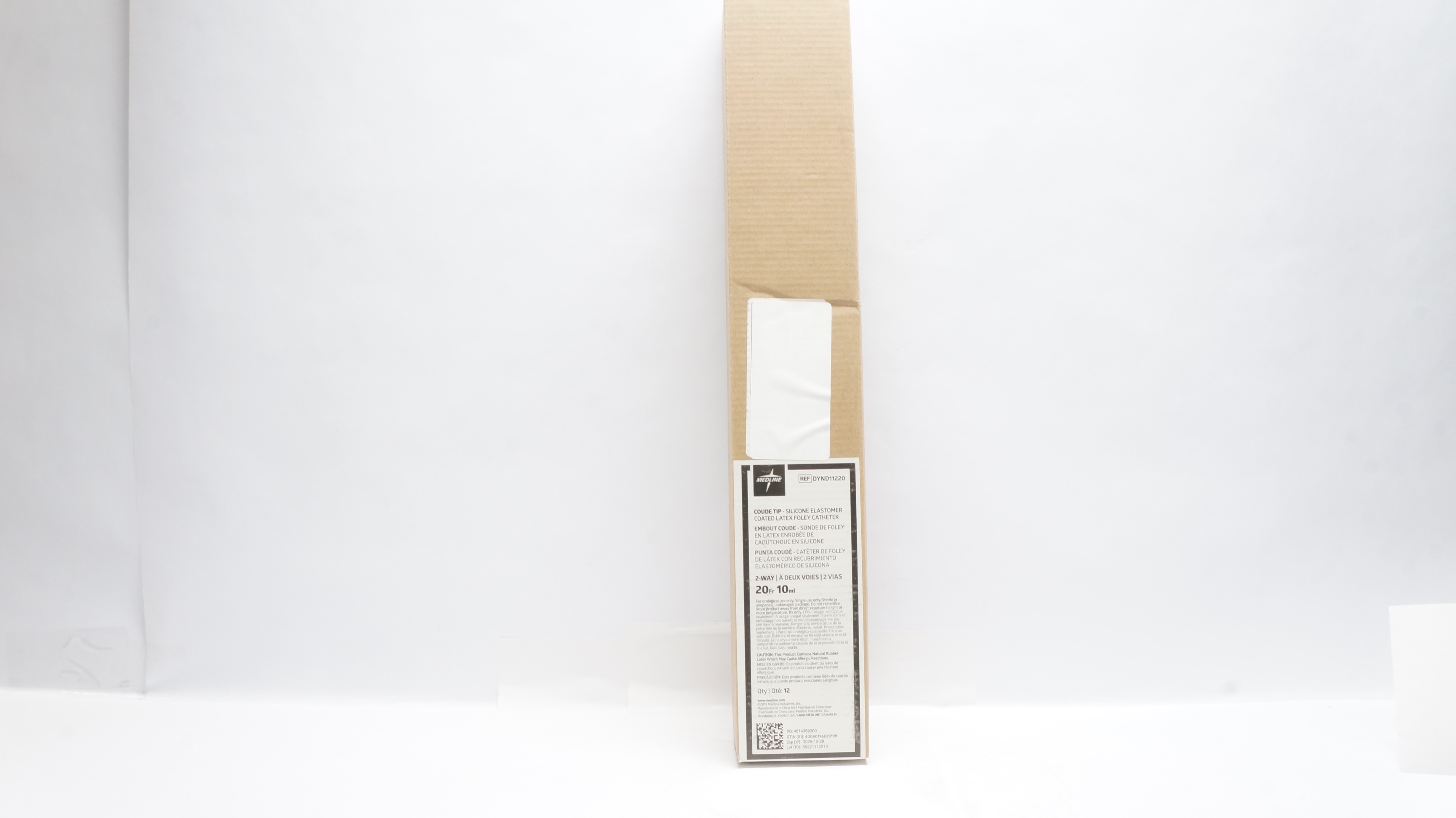 Medline DYND11220 COUDE TIP Silicone Elastomer Coated Latex Foley Cath-Box of 10