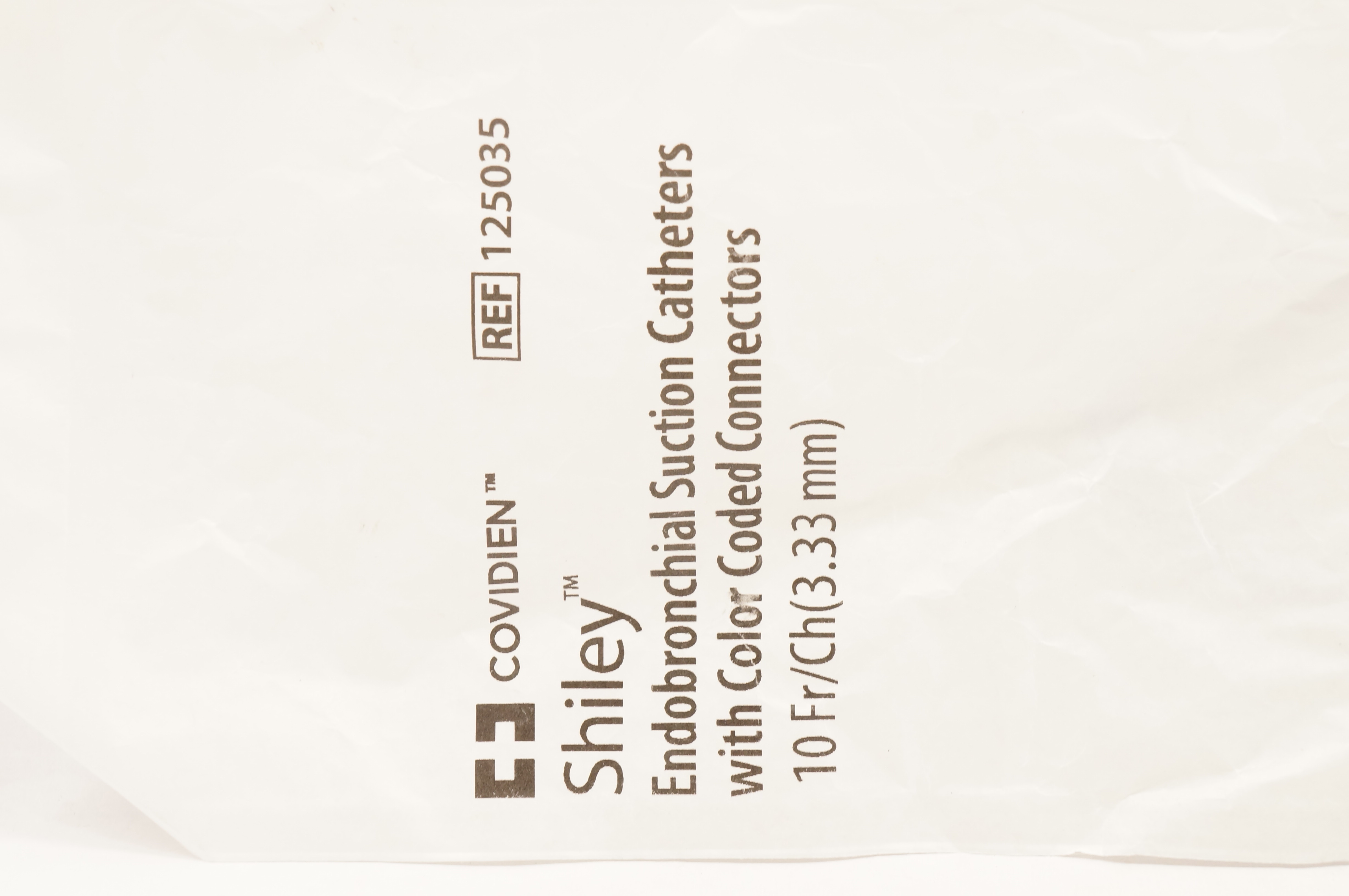 Covidien 125035 Shiley Endobronchial Suction Caths. w/Coded Connectors 10Fr/Ch