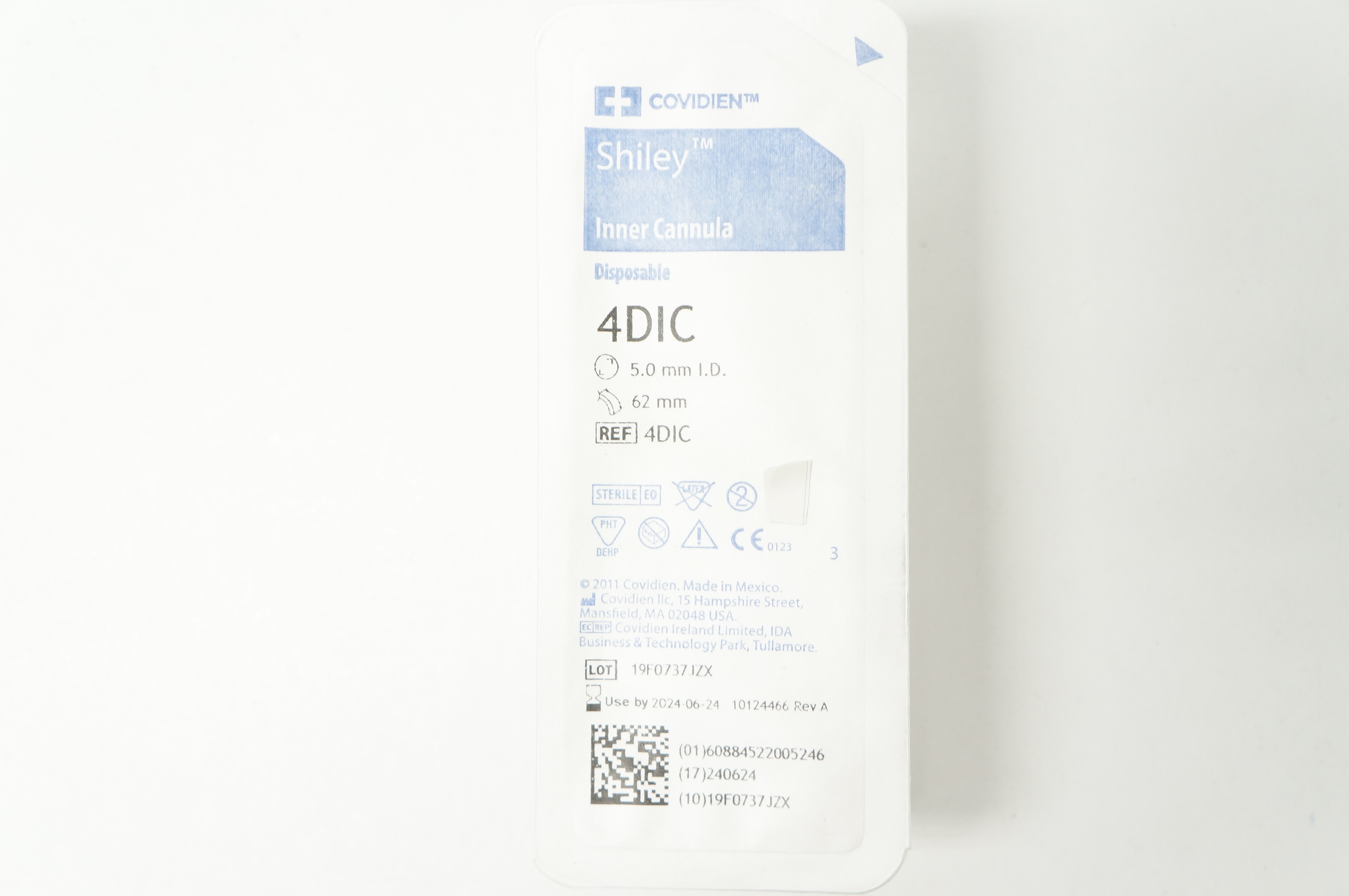 Covidien 4DIC Shiley Inner Cannula Disposable 5.0mm I.D. x 62 mm