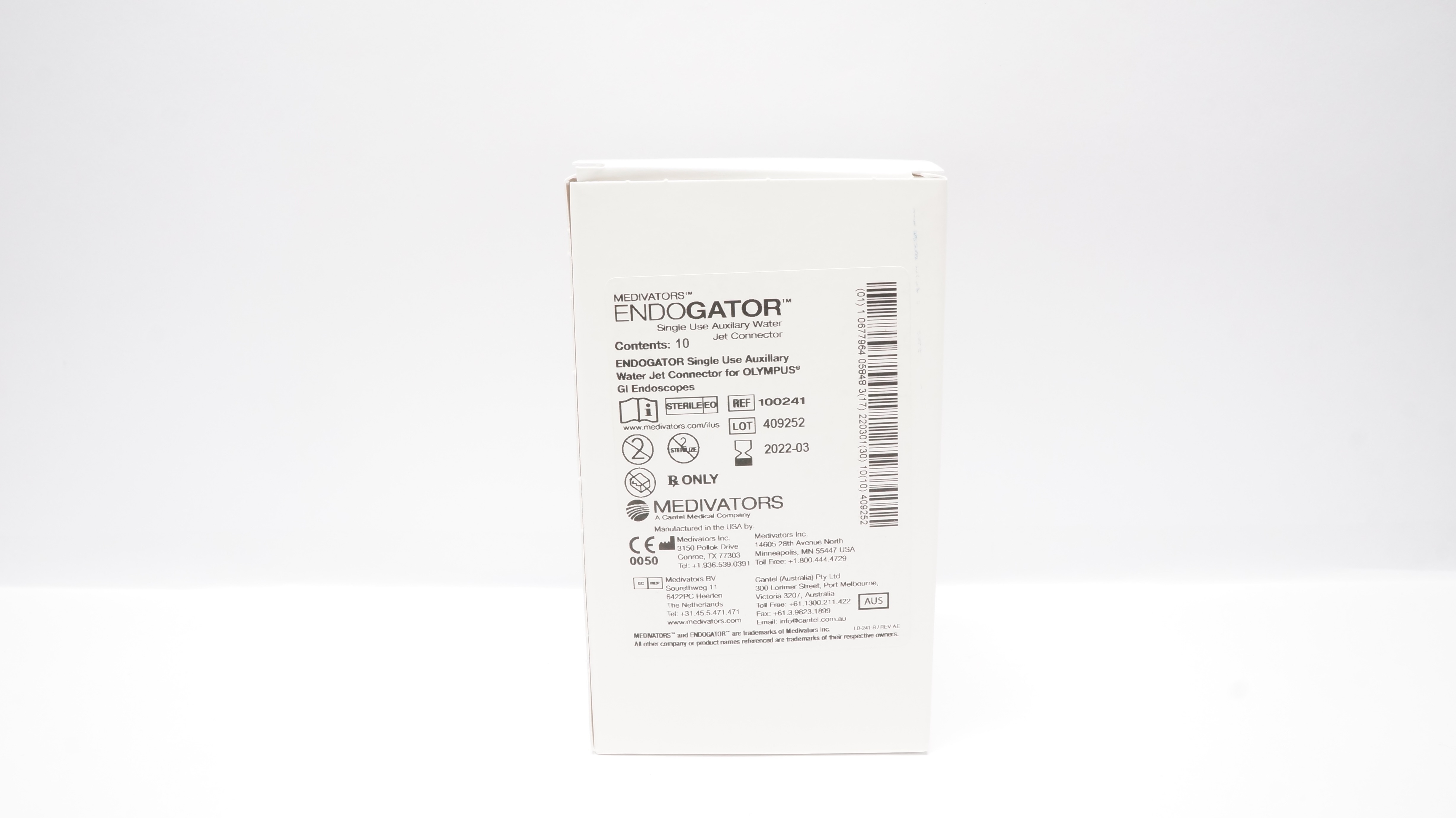 Medivators 100241 Endogator Auxilary Water Jet Connector - Box of 10 (x)