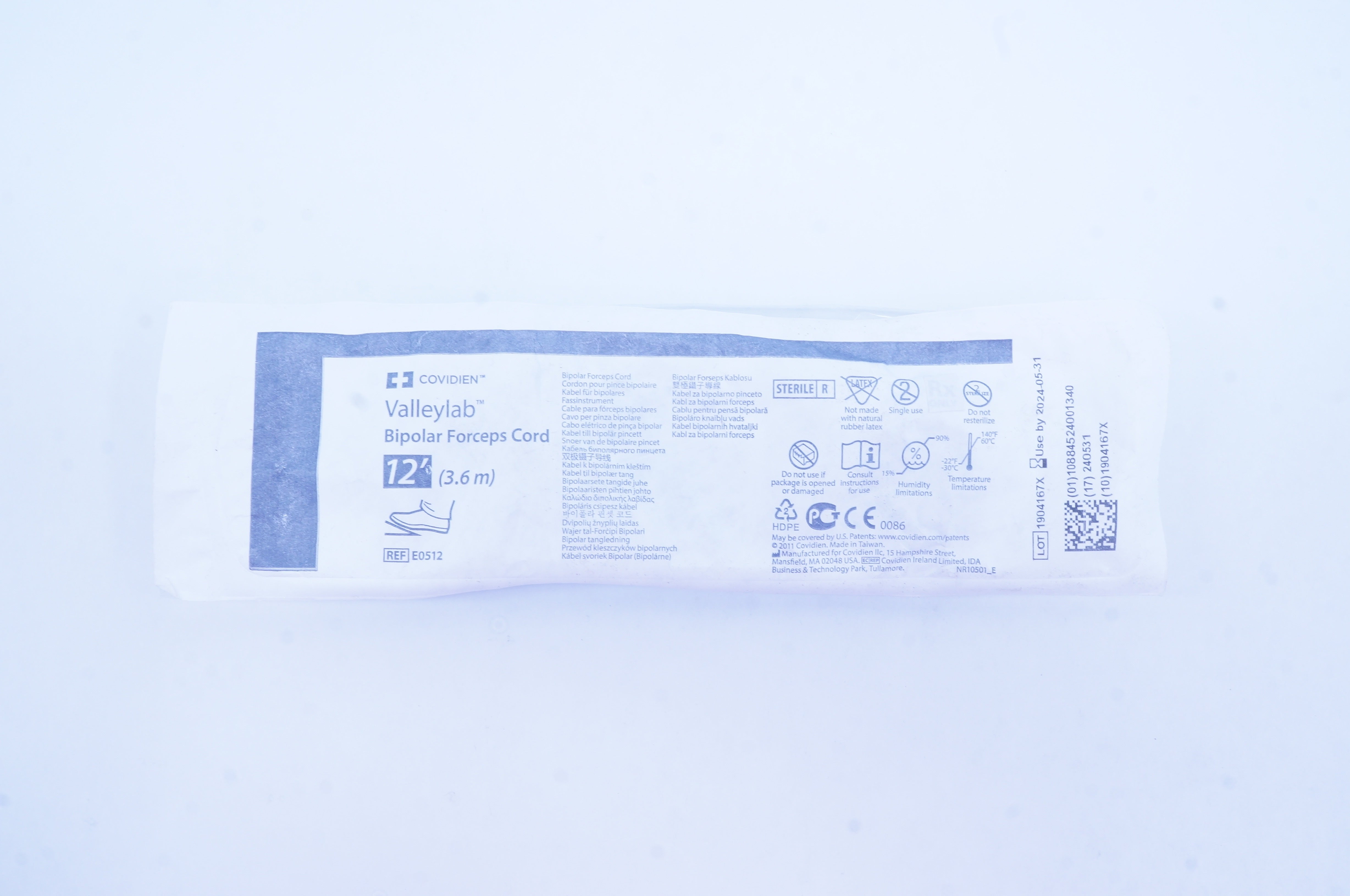 Covidien E0512 Valleylab Bipolar Forceps Cord 12ft.