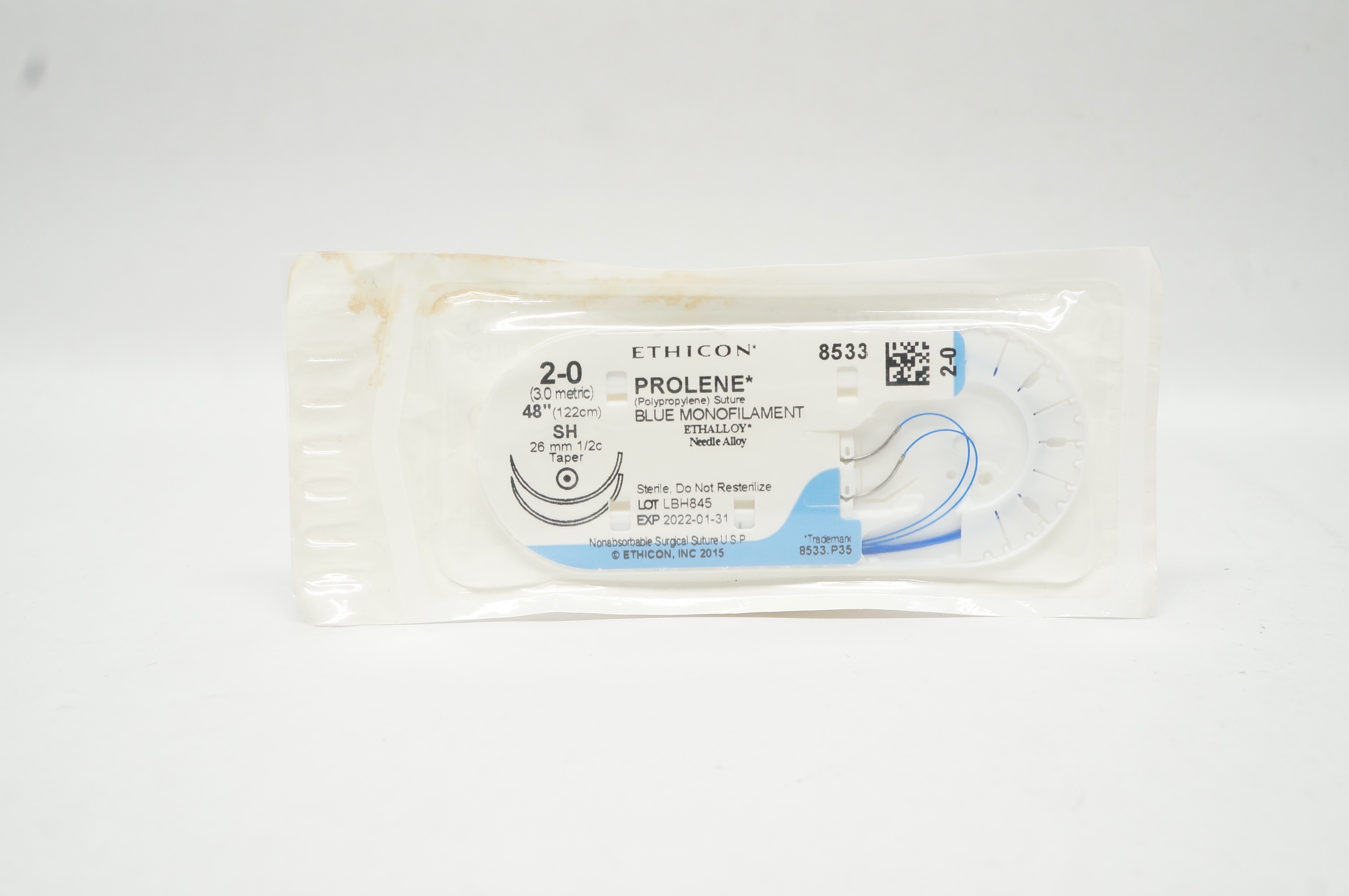 Ethicon 8533 2-0 PROLENE SH 26mm 1/2c Taper 48inch (x)