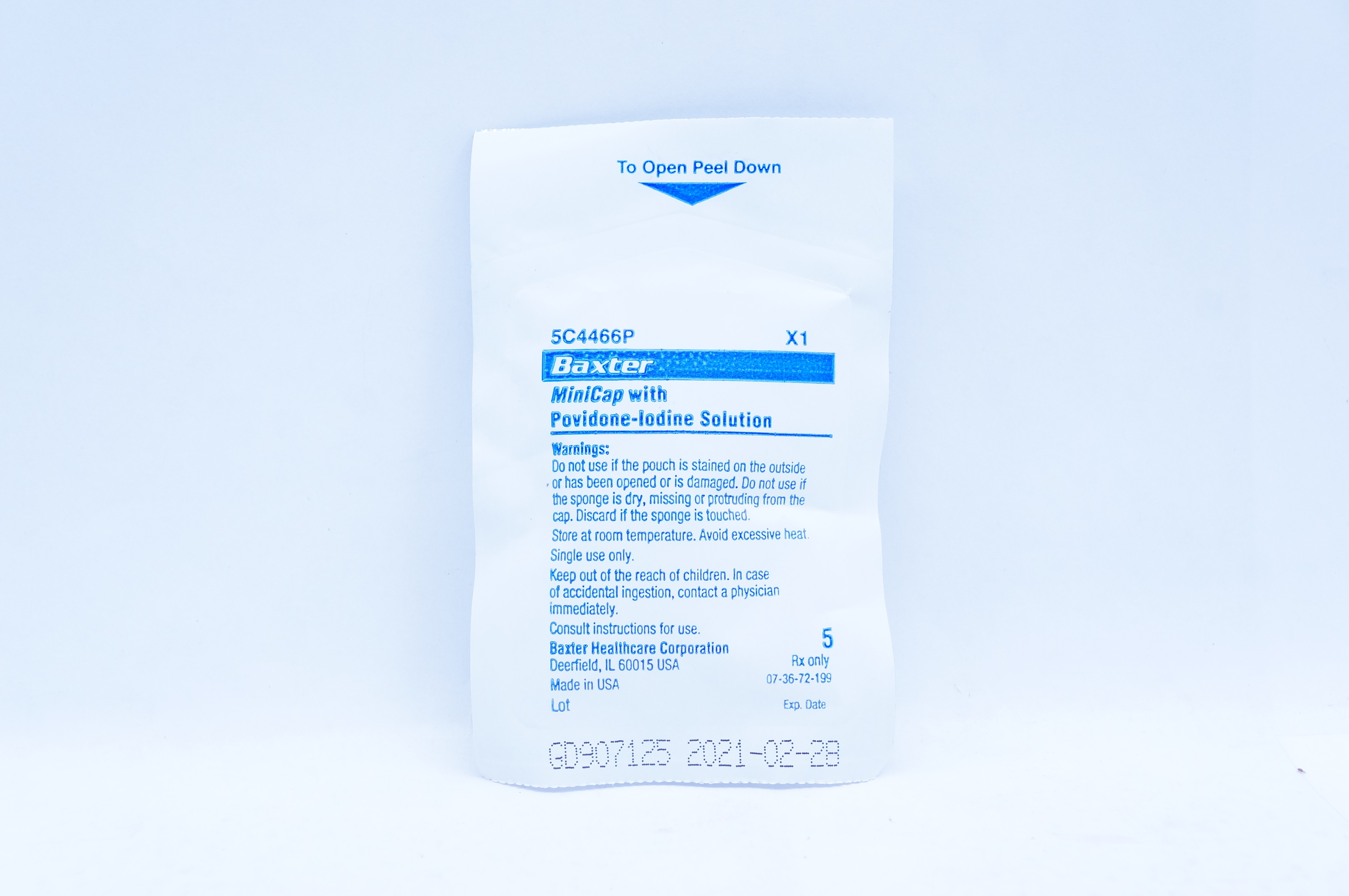 Baxter 5C4466P MiniCap with Povidone-Iodine Solution