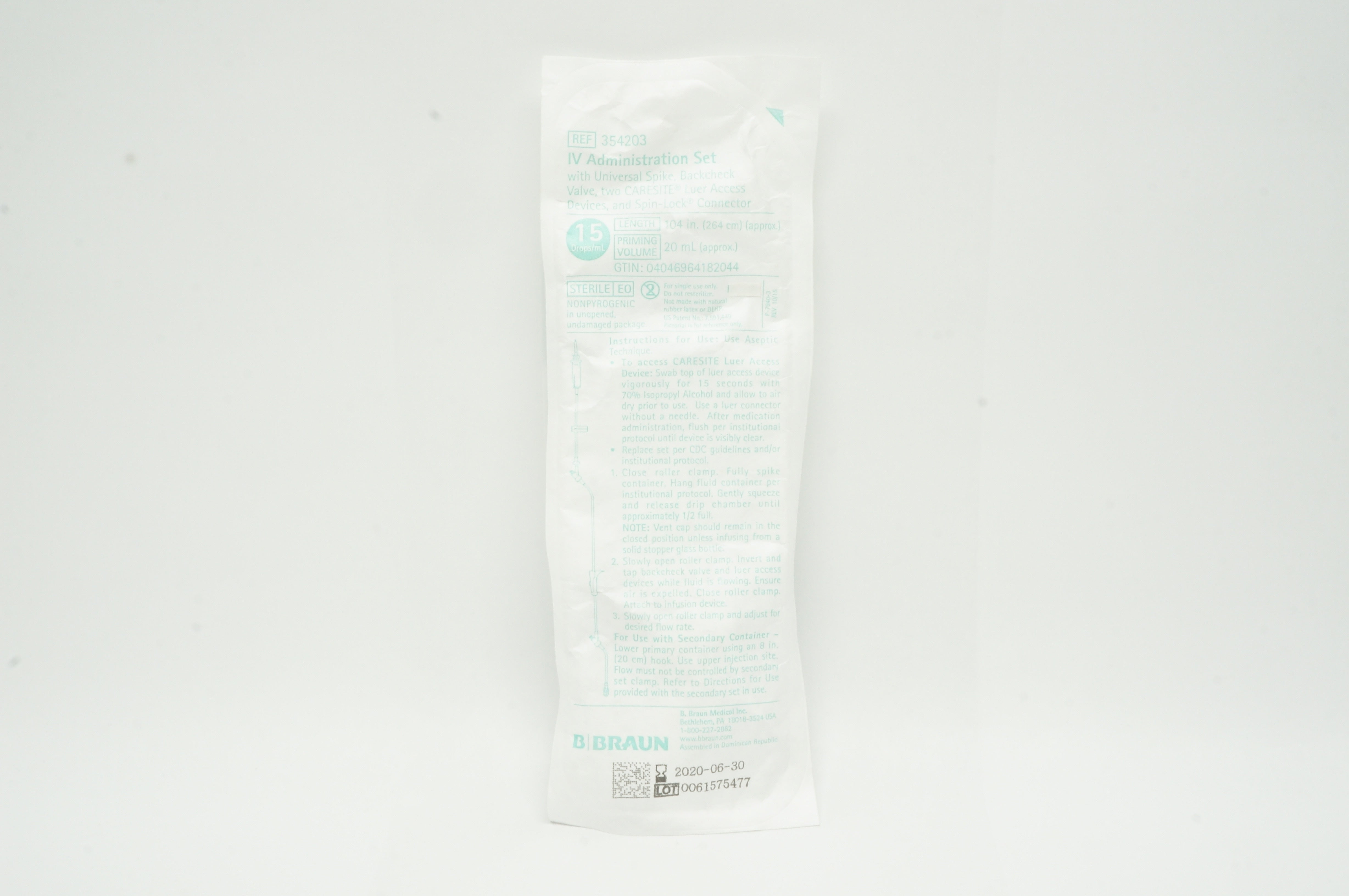 B.Braun 354203 IV Admininstration Set 20ml x 104inch (x)