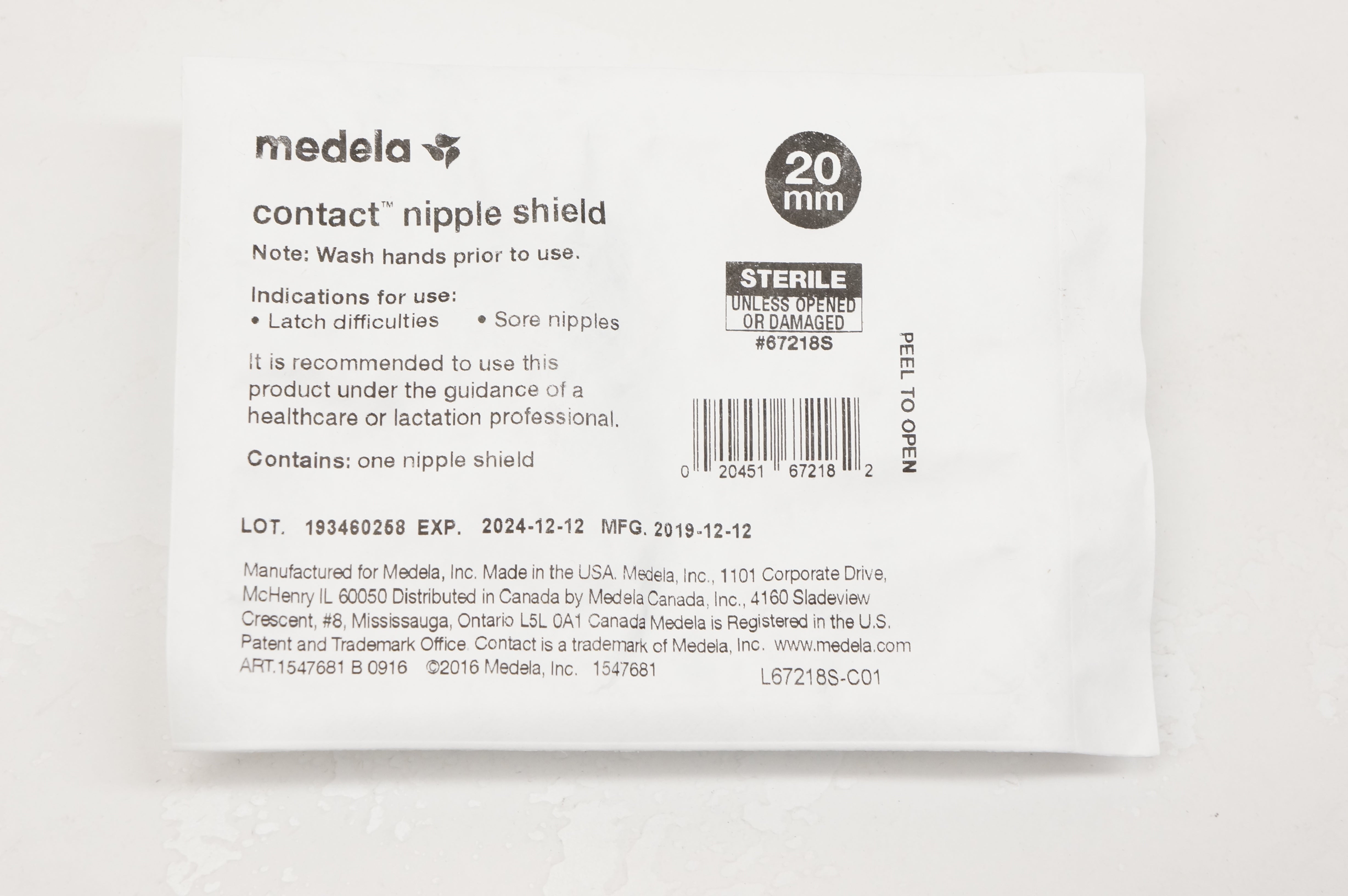 Medela 67218S Contact Nipple Shield Small - Box of 20