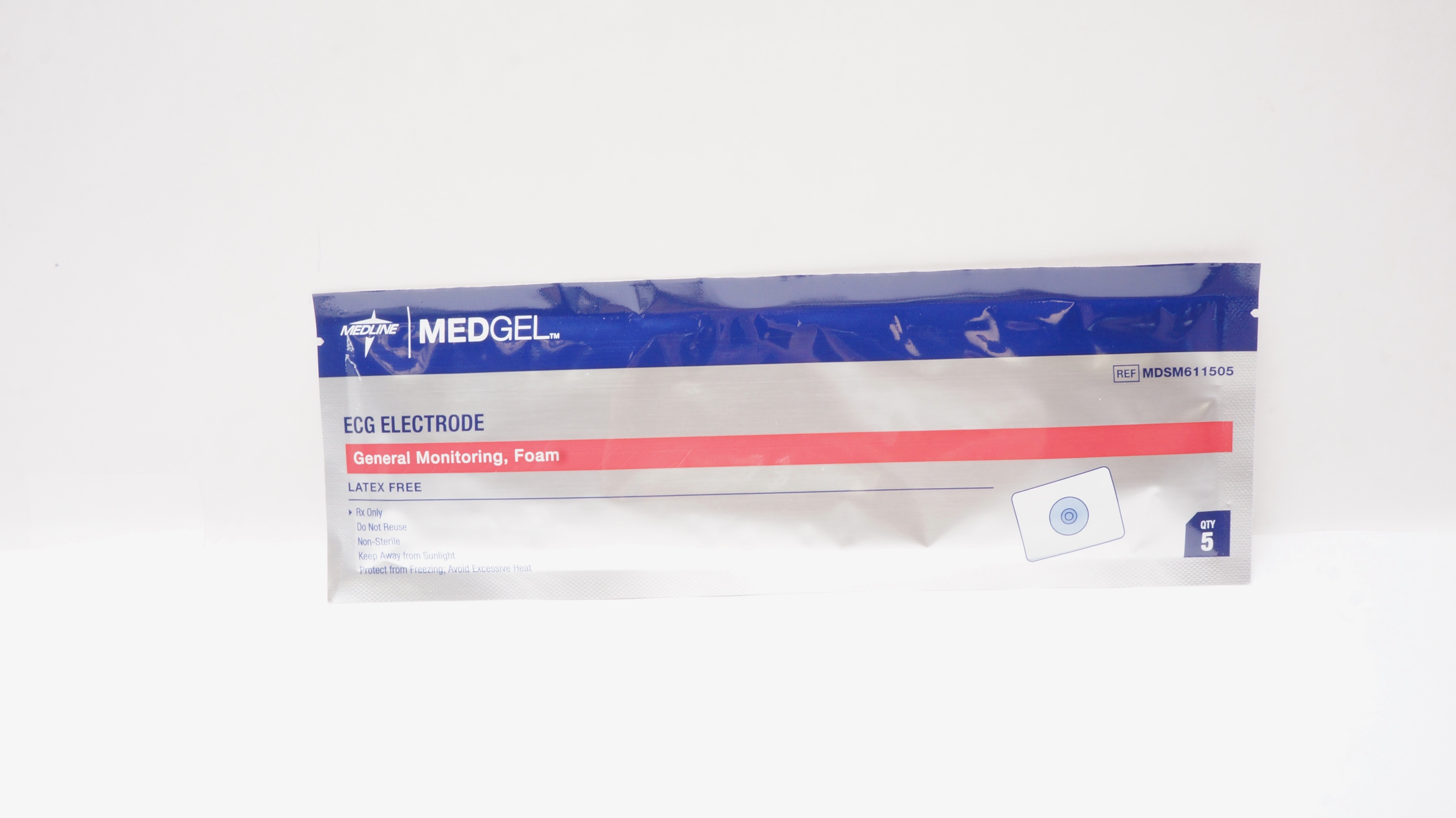 Medline MDSM611505 MedGel ECG Electrode General Monitoring Foam - Pack of 5